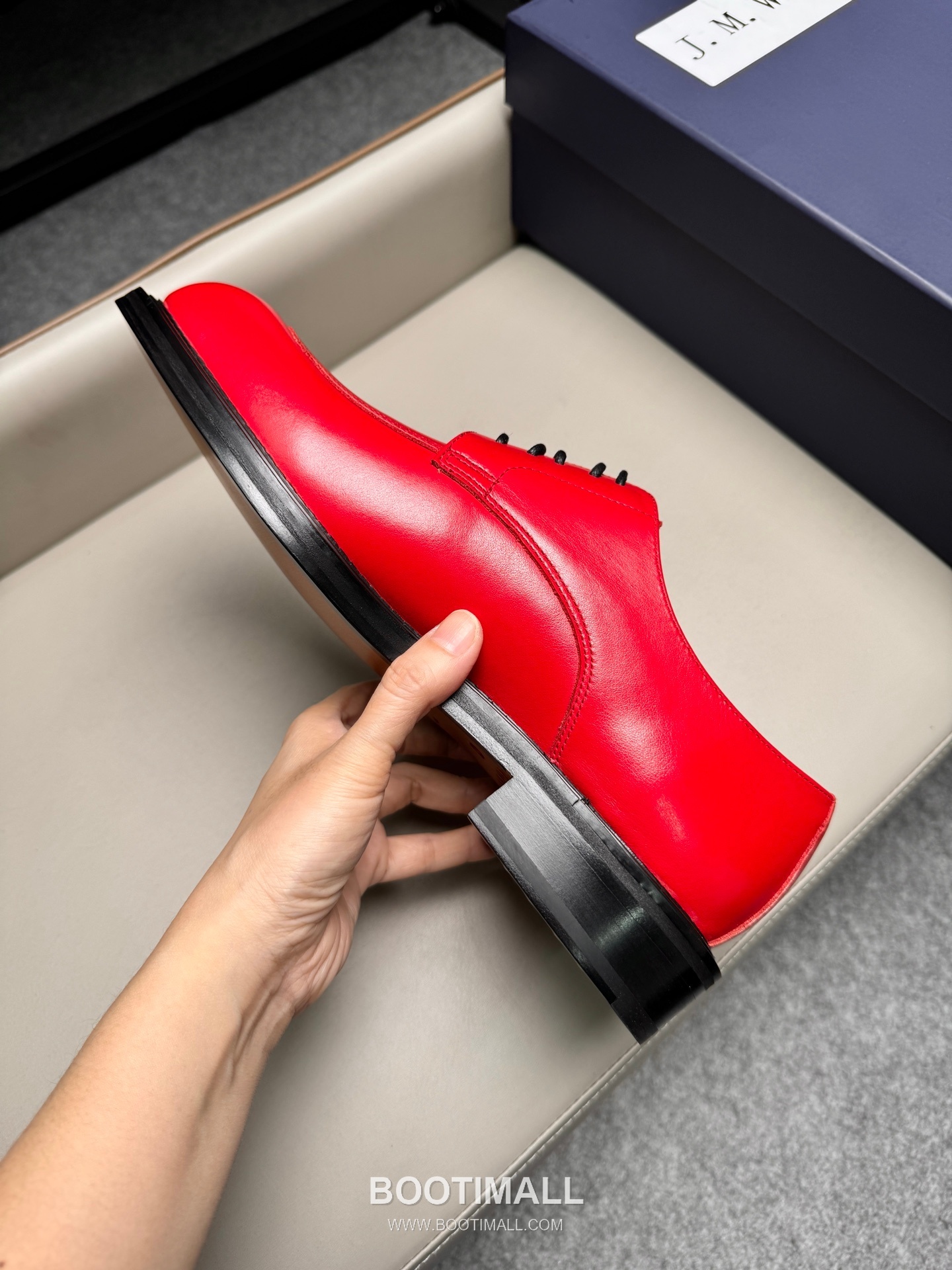 J.M.Weston Classic Calfskin Leather Lace-Up Dress Shoes with Leather Sole Detail 제이엠웨스턴 클래식 카프스킨 레더 레이스업 드레스 슈즈 2.5cm 8