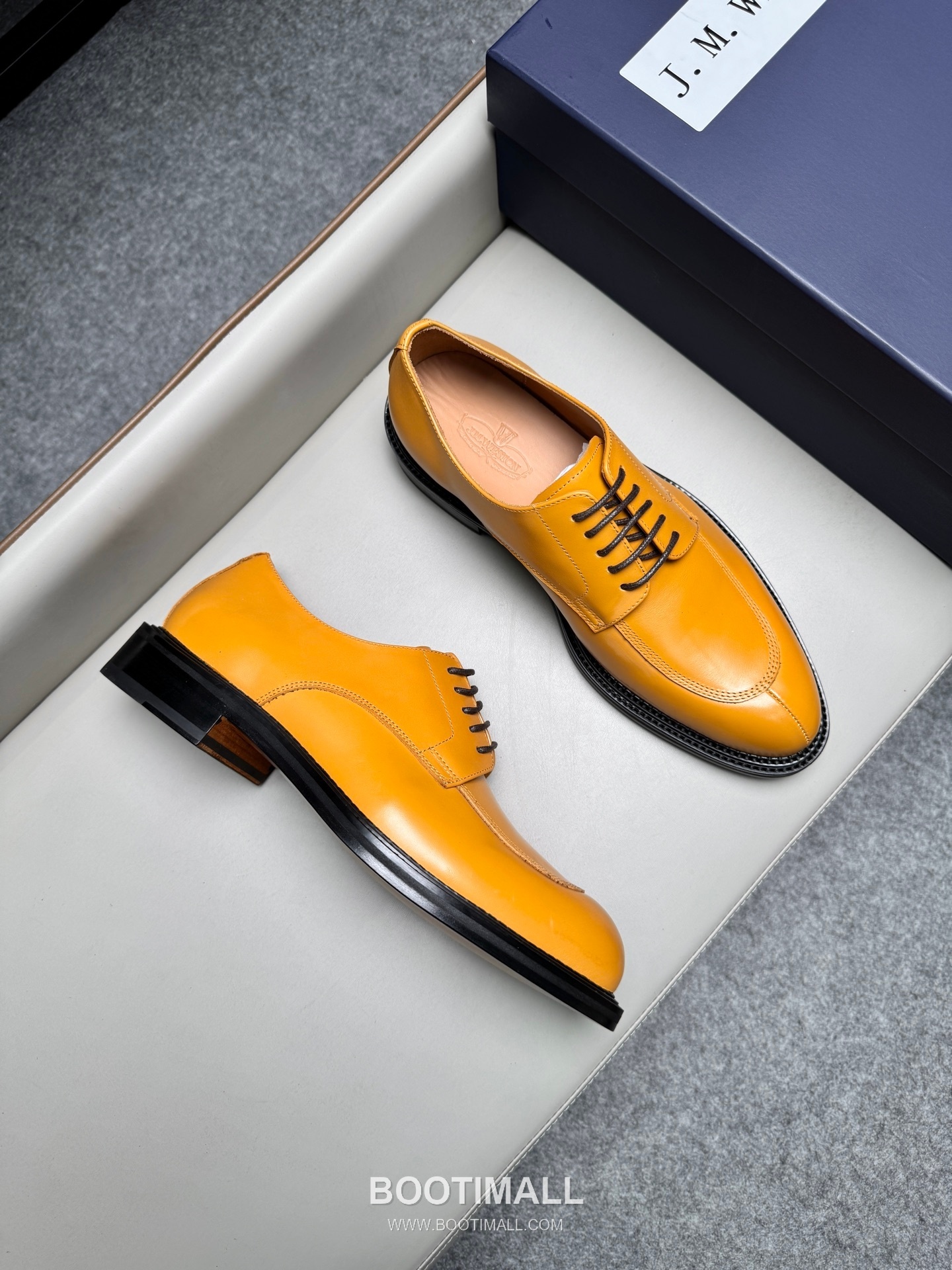 J.M.Weston Classic Calfskin Leather Lace-Up Dress Shoes with Leather Sole Detail 제이엠웨스턴 클래식 카프스킨 레더 레이스업 드레스 슈즈 2.5cm 2