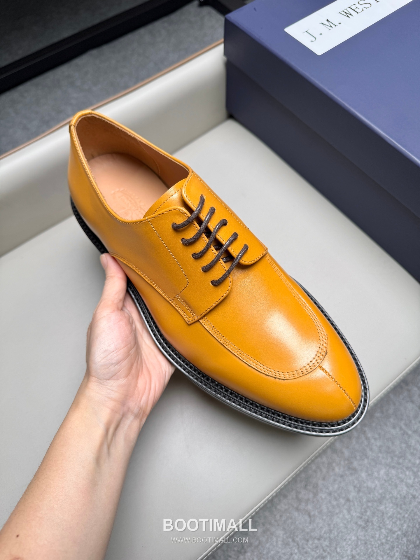J.M.Weston Classic Calfskin Leather Lace-Up Dress Shoes with Leather Sole Detail 제이엠웨스턴 클래식 카프스킨 레더 레이스업 드레스 슈즈 2.5cm 7