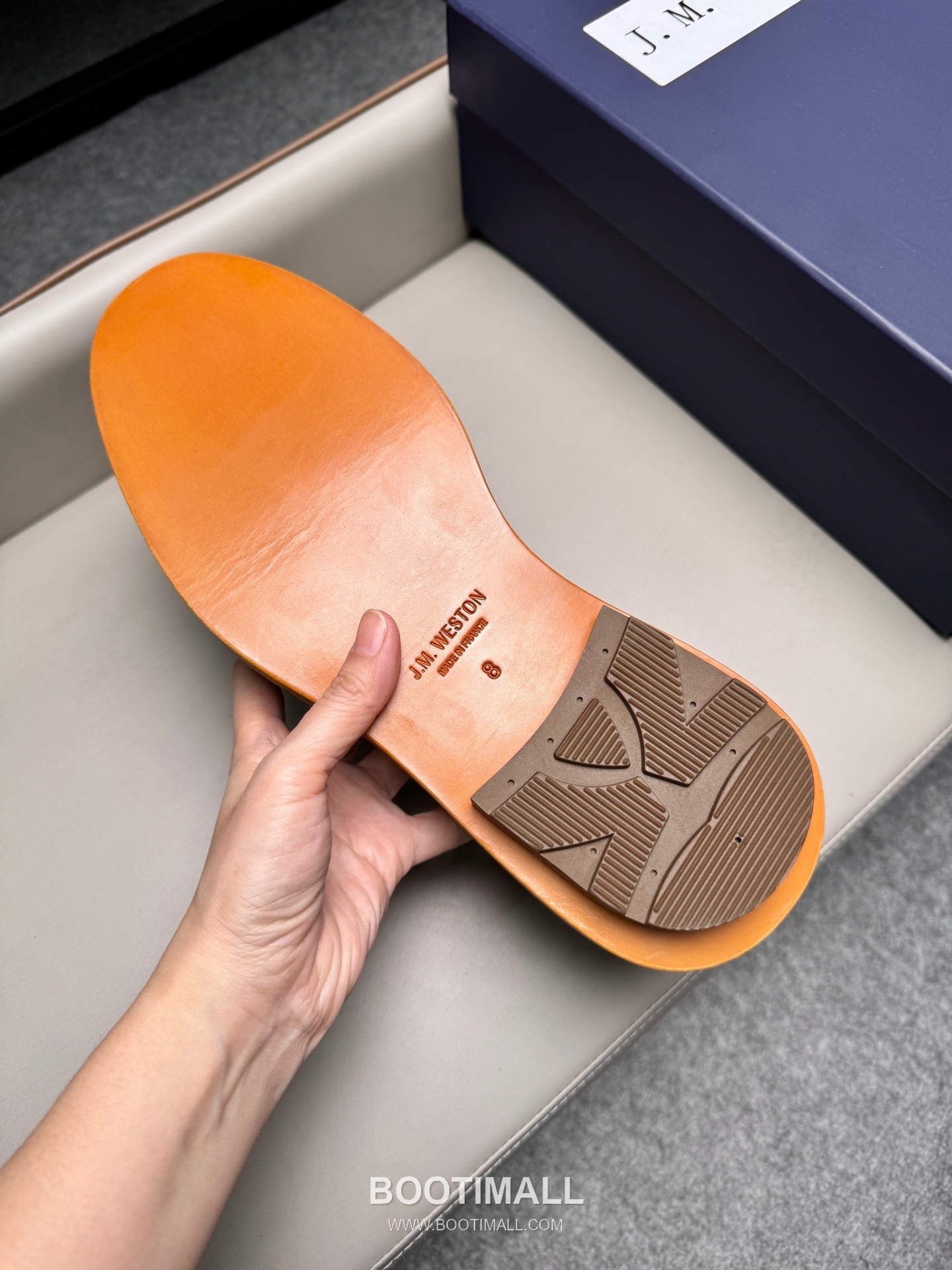 J.M.Weston Penny Calfskin Suede Leather Loafer Shoes with Hand Stitch Detail 제이엠웨스턴 페니 카프스킨 스웨이드 레더 로퍼 슈즈 2.5cm 9