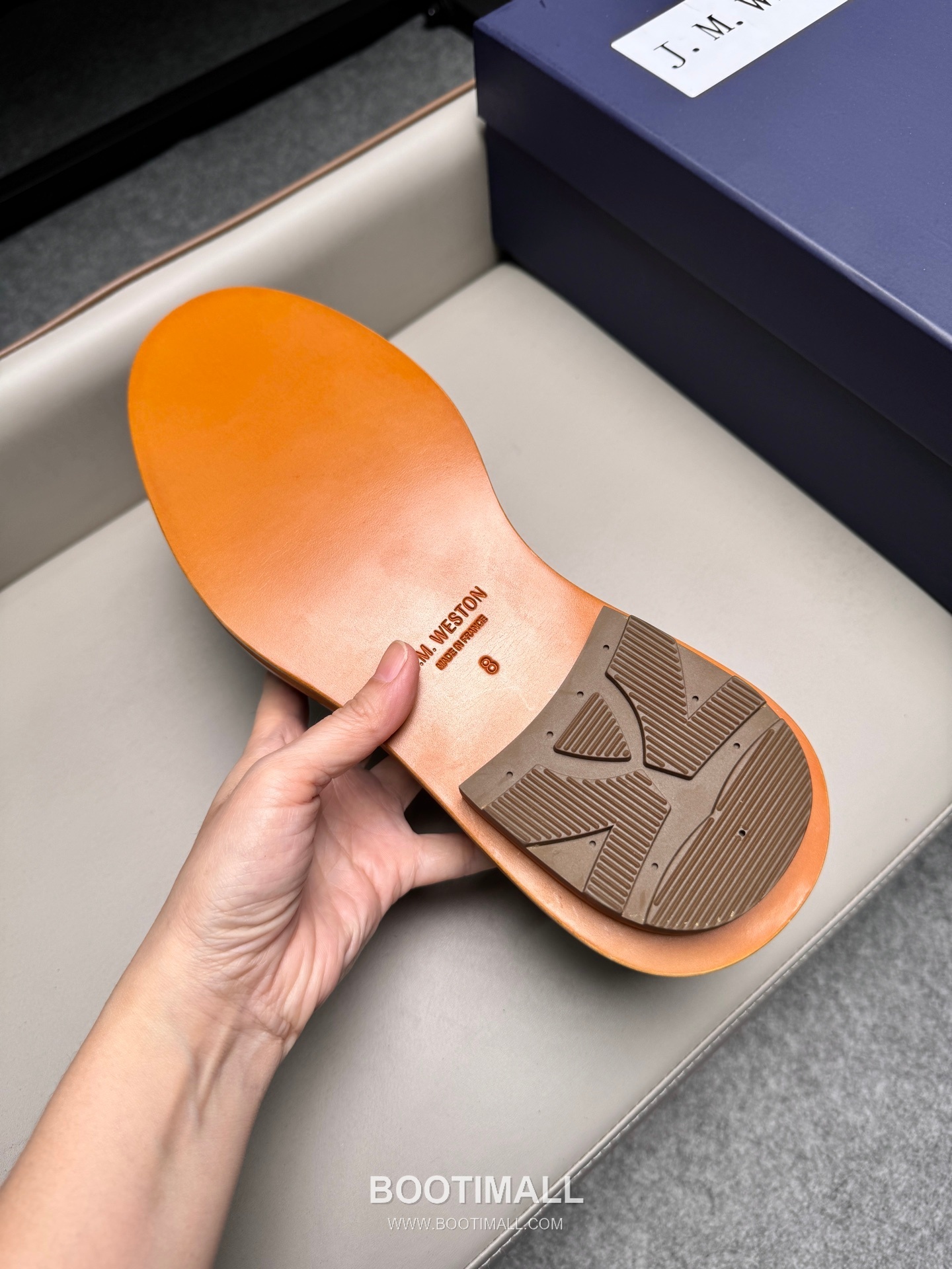 J.M.Weston Penny Calfskin Suede Leather Loafer Shoes with Hand Stitch Detail 제이엠웨스턴 페니 카프스킨 스웨이드 레더 로퍼 슈즈 2.5cm 9