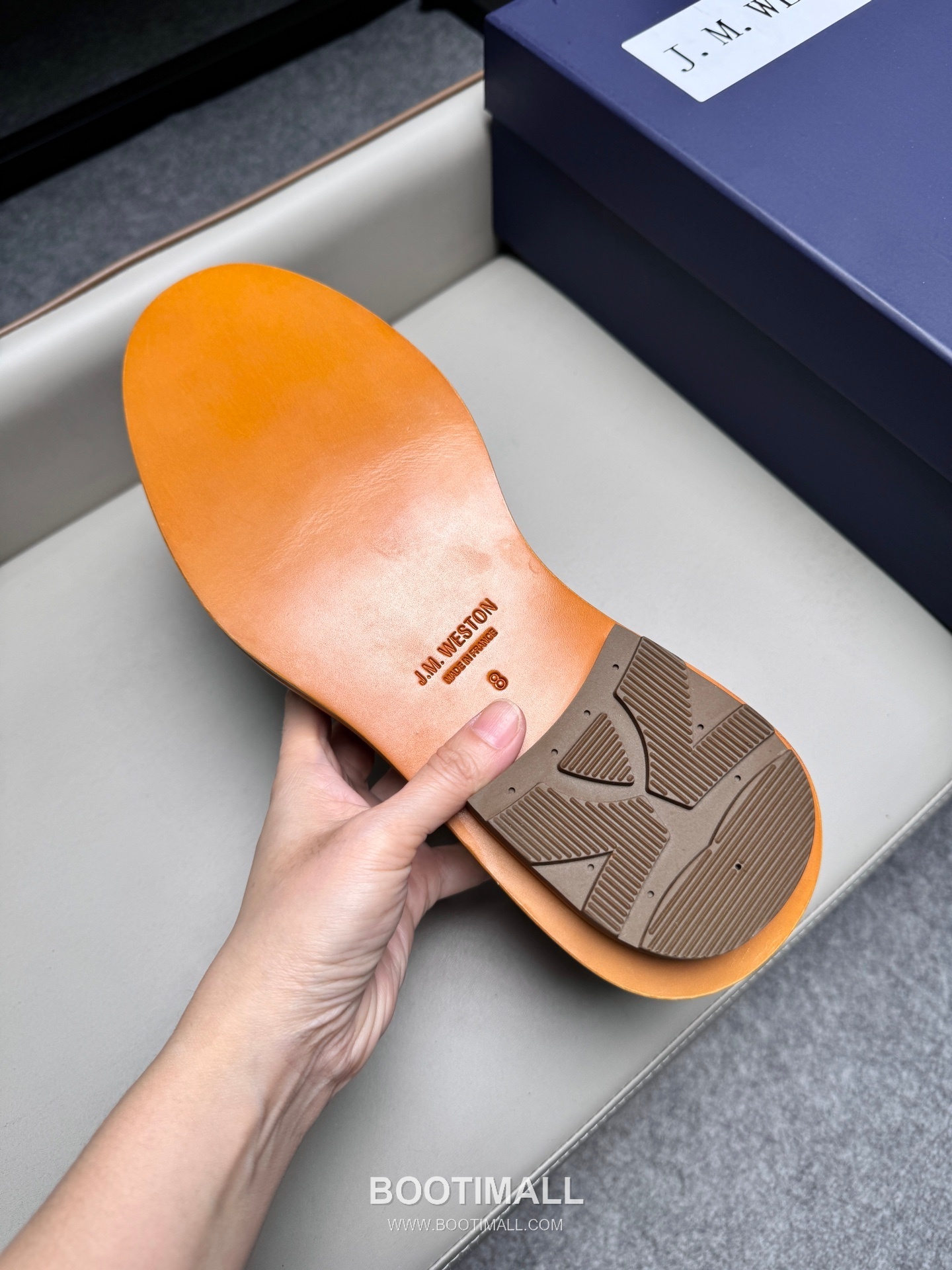 J.M.Weston Penny Calfskin Suede Leather Loafer Shoes with Hand Stitch Detail 제이엠웨스턴 페니 카프스킨 스웨이드 레더 로퍼 슈즈 2.5cm 9