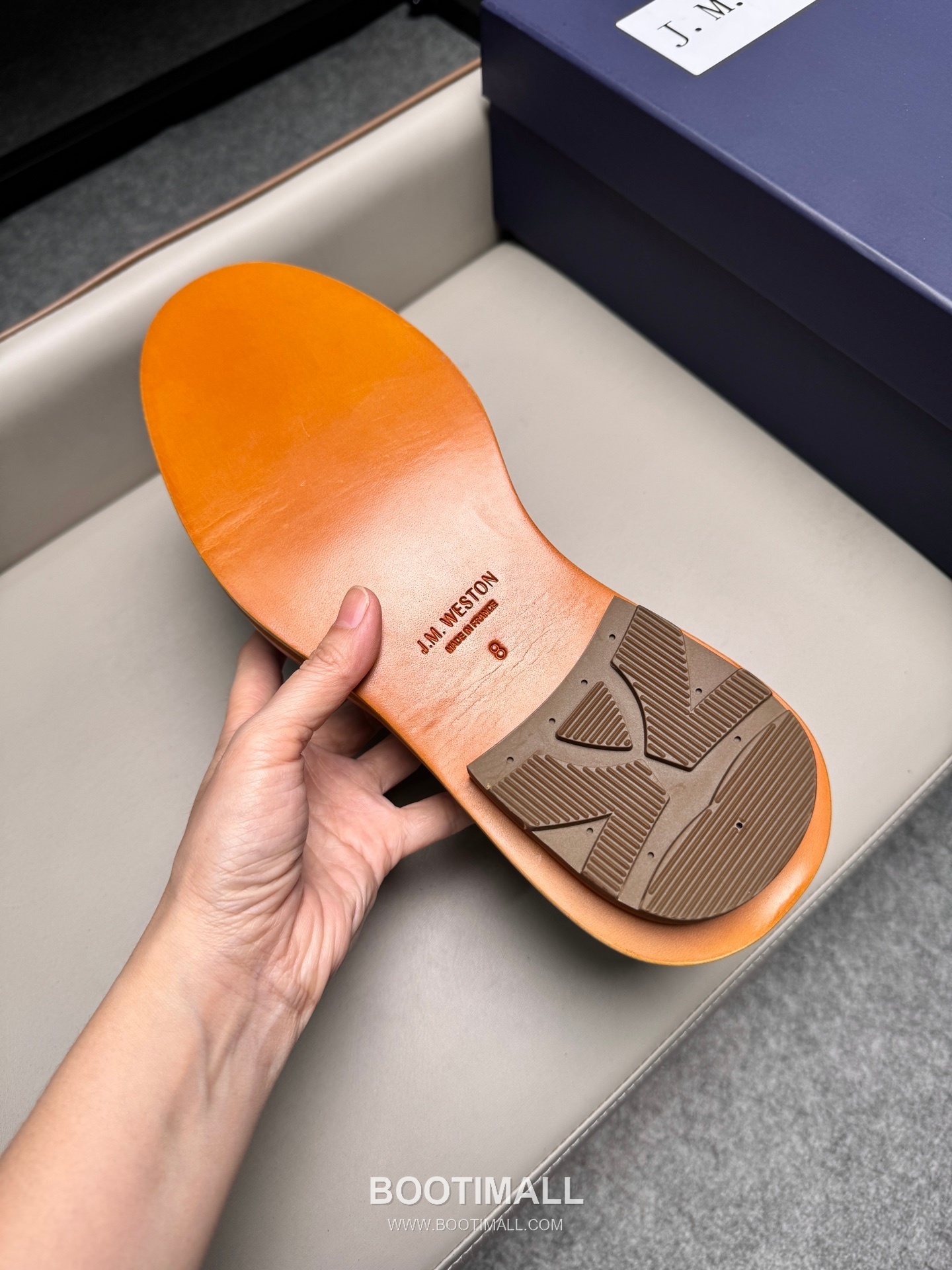 J.M.Weston Penny Calfskin Suede Leather Loafer Shoes with Hand Stitch Detail 제이엠웨스턴 페니 카프스킨 스웨이드 레더 로퍼 슈즈 2.5cm 9