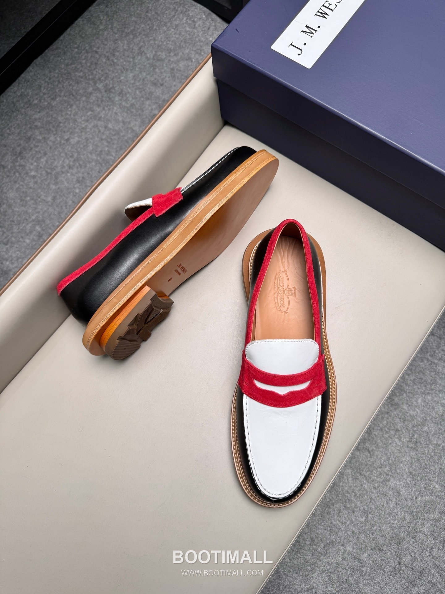 J.M.Weston Penny Calfskin Suede Leather Loafer Shoes with Hand Stitch Detail 제이엠웨스턴 페니 카프스킨 스웨이드 레더 로퍼 슈즈 2.5cm 3