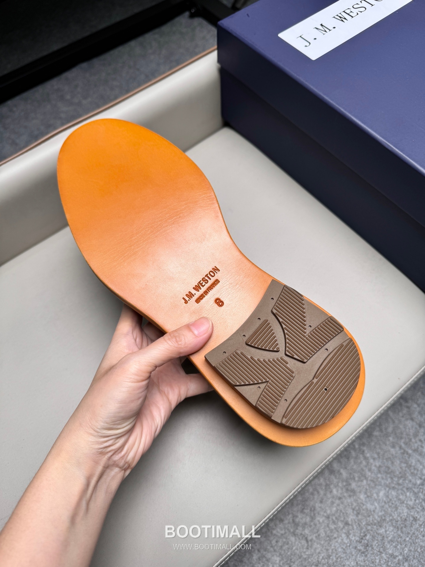 J.M.Weston Penny Calfskin Suede Leather Loafer Shoes with Hand Stitch Detail 제이엠웨스턴 페니 카프스킨 스웨이드 레더 로퍼 슈즈 2.5cm 9