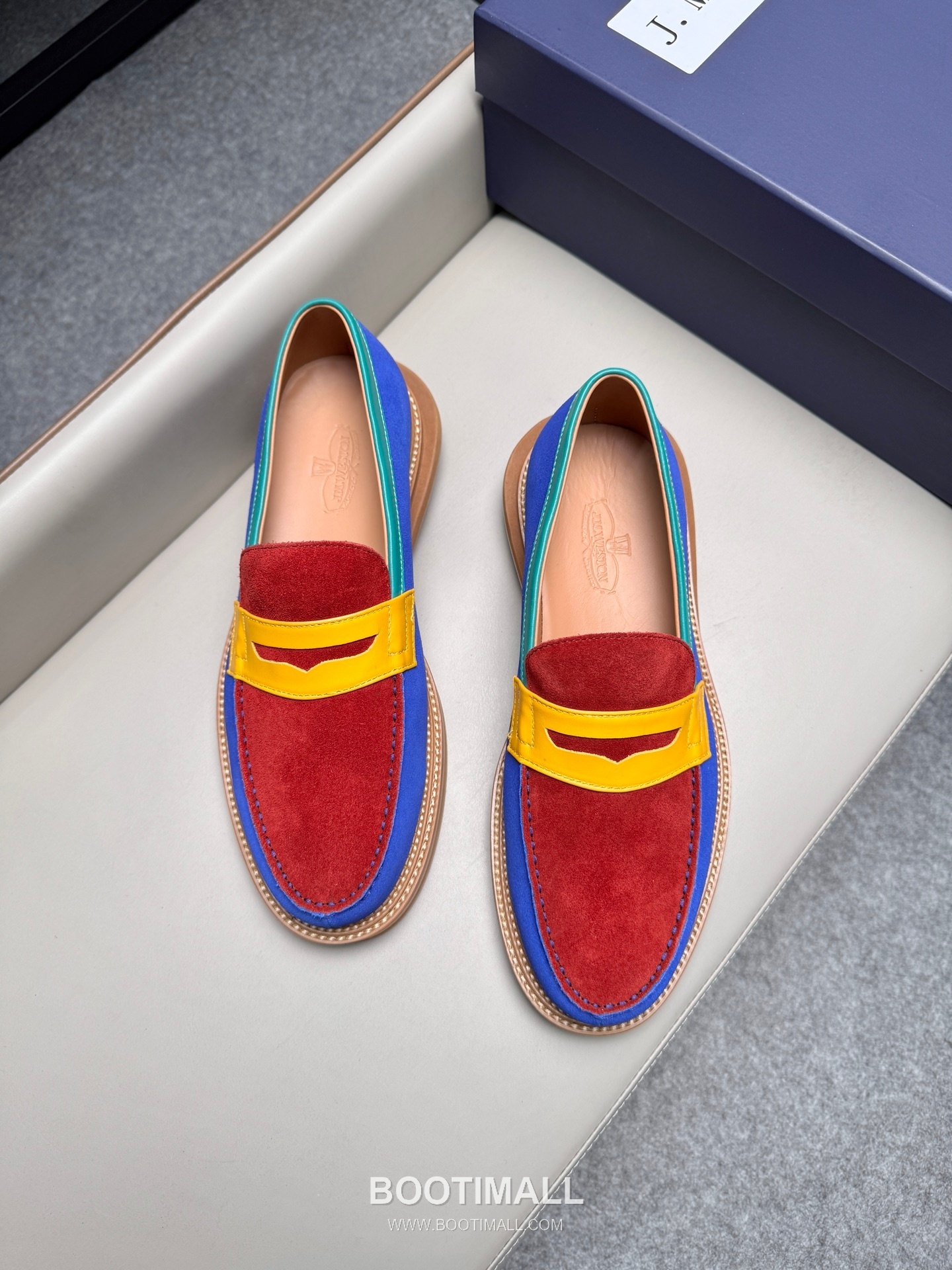 J.M.Weston Penny Calfskin Suede Leather Loafer Shoes with Hand Stitch Detail 제이엠웨스턴 페니 카프스킨 스웨이드 레더 로퍼 슈즈 2.5cm 4