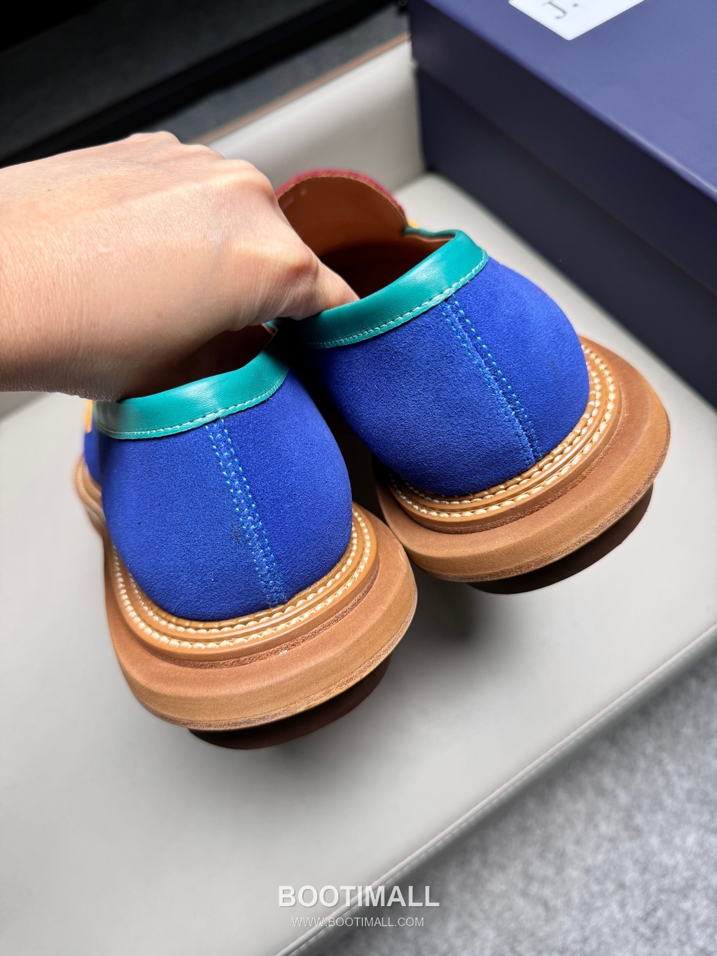 J.M.Weston Penny Calfskin Suede Leather Loafer Shoes with Hand Stitch Detail 제이엠웨스턴 페니 카프스킨 스웨이드 레더 로퍼 슈즈 2.5cm 5