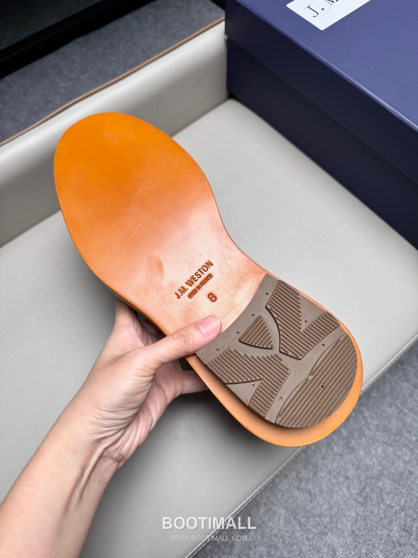 J.M.Weston Penny Calfskin Suede Leather Loafer Shoes with Hand Stitch Detail 제이엠웨스턴 페니 카프스킨 스웨이드 레더 로퍼 슈즈 2.5cm 9