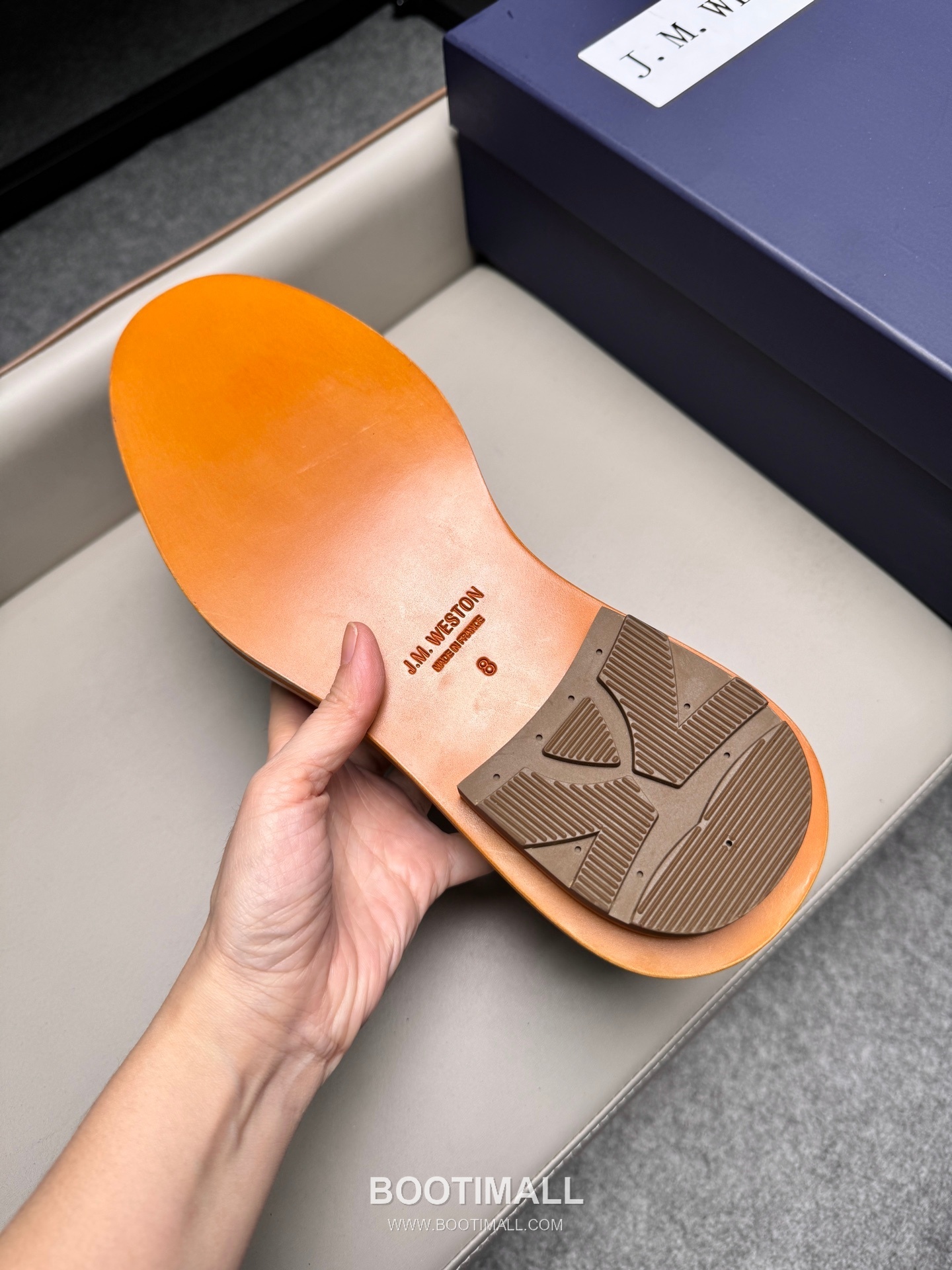 J.M.Weston Penny Calfskin Suede Leather Loafer Shoes with Hand Stitch Detail 제이엠웨스턴 페니 카프스킨 스웨이드 레더 로퍼 슈즈 2.5cm 9