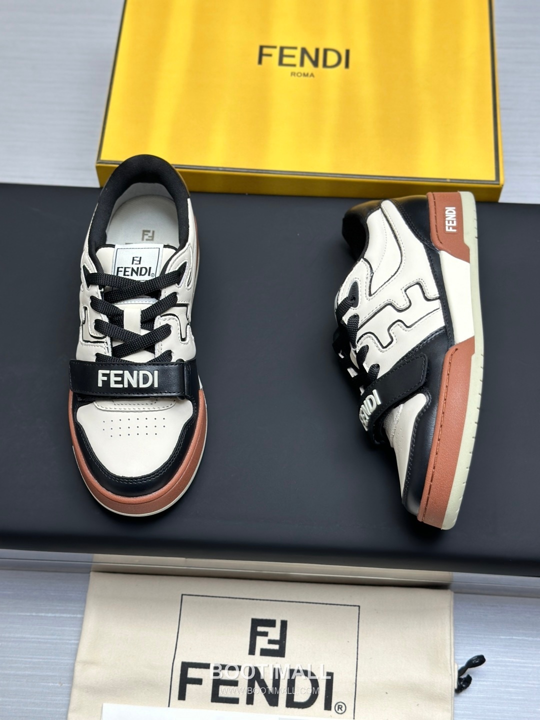 Fendi Match Suede Leather Low Sneakers with FF Stitch Logo Rubber Sole Detail 펜디 매치 스웨이드 레더 로우 스니커즈 FF 스티치 로고 러버솔 디테일 3cm 8