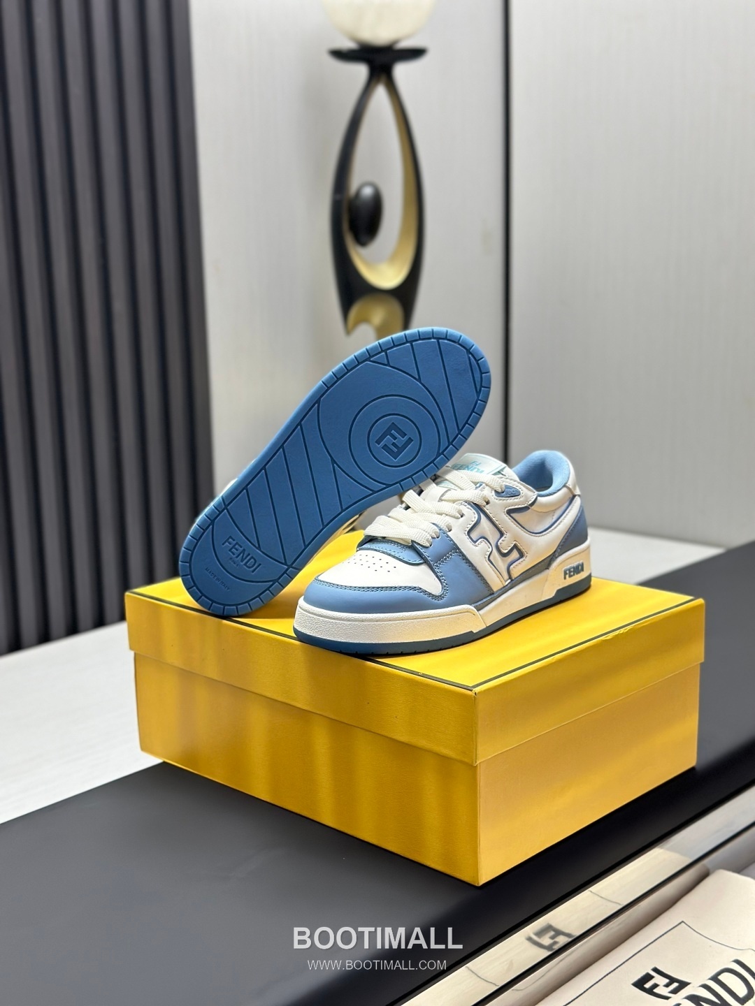 Fendi Match Suede Calfskin Leather Low Sneakers with FF Stitch Logo Embossed Sole Detail 펜디 매치 스웨이드 카프스킨 레더 로우 스니커즈 FF 스티치 로고 엠보싱 솔 디테일 3cm 5