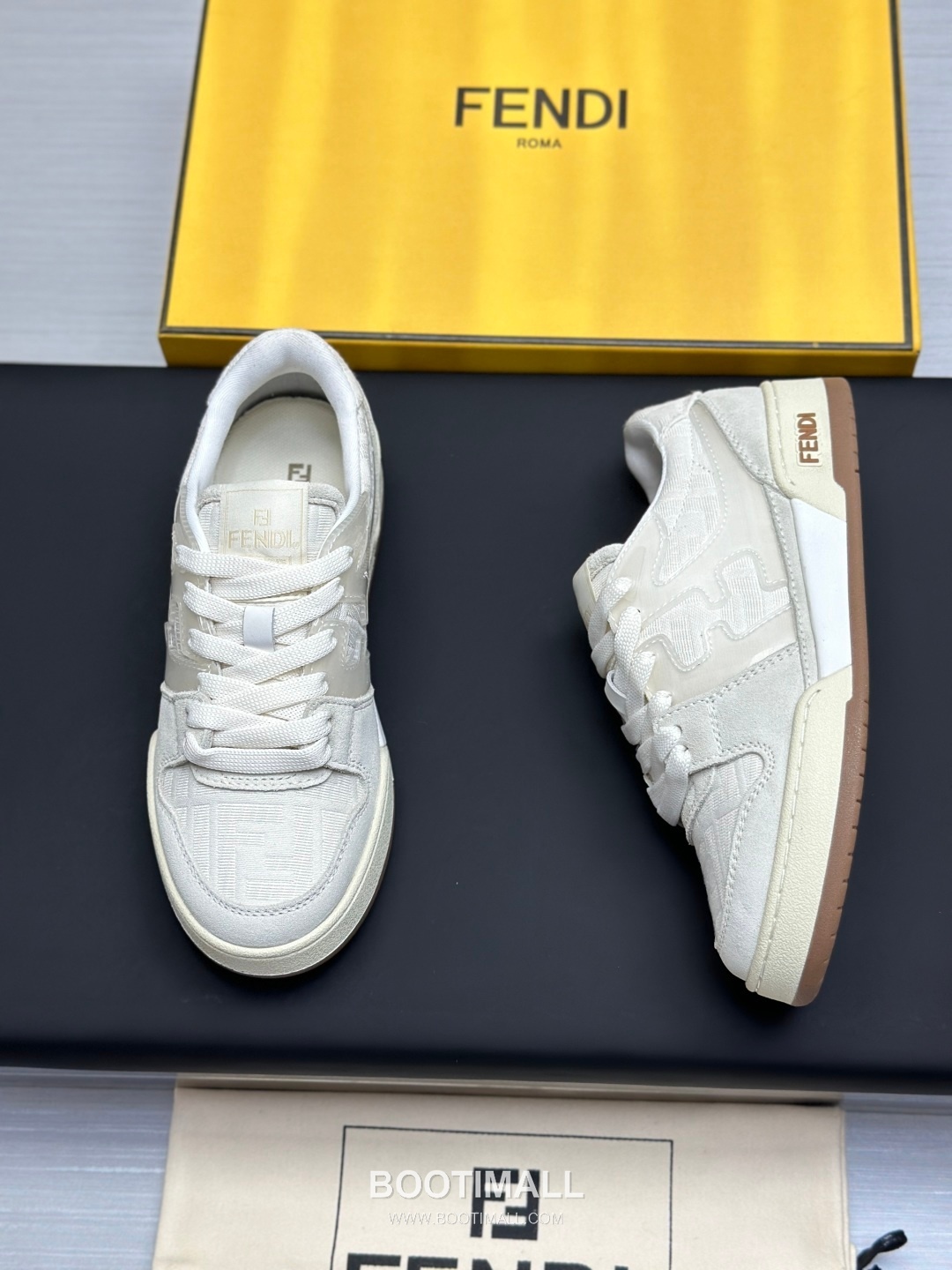 Fendi Match Suede Calfskin Leather Low Sneakers with FF Stitch Logo Embossed Sole Detail 펜디 매치 스웨이드 카프스킨 레더 로우 스니커즈 FF 스티치 로고 엠보싱 솔 디테일 3cm 8