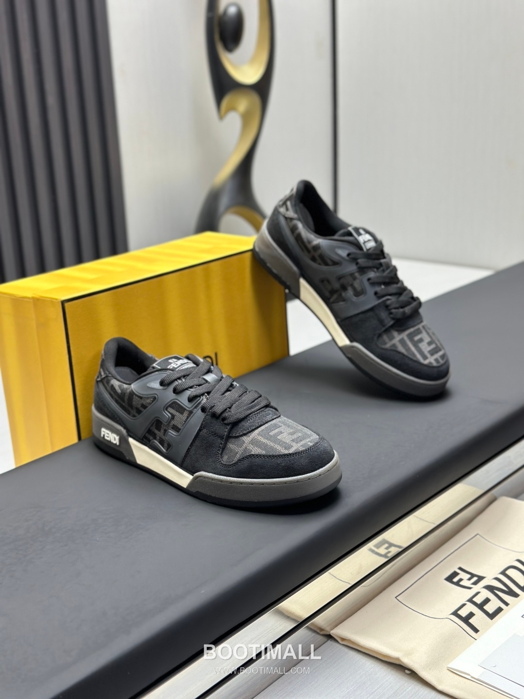 Fendi Match Suede Calfskin Leather Low Sneakers with FF Stitch Logo Embossed Sole Detail 펜디 매치 스웨이드 카프스킨 레더 로우 스니커즈 FF 스티치 로고 엠보싱 솔 디테일 3cm 3