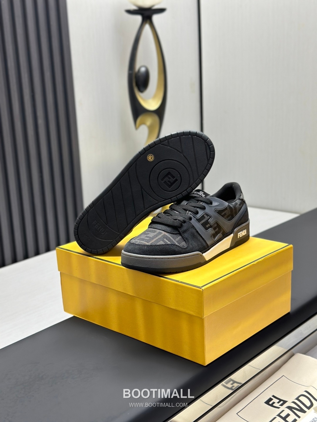 Fendi Match Suede Calfskin Leather Low Sneakers with FF Stitch Logo Embossed Sole Detail 펜디 매치 스웨이드 카프스킨 레더 로우 스니커즈 FF 스티치 로고 엠보싱 솔 디테일 3cm 5