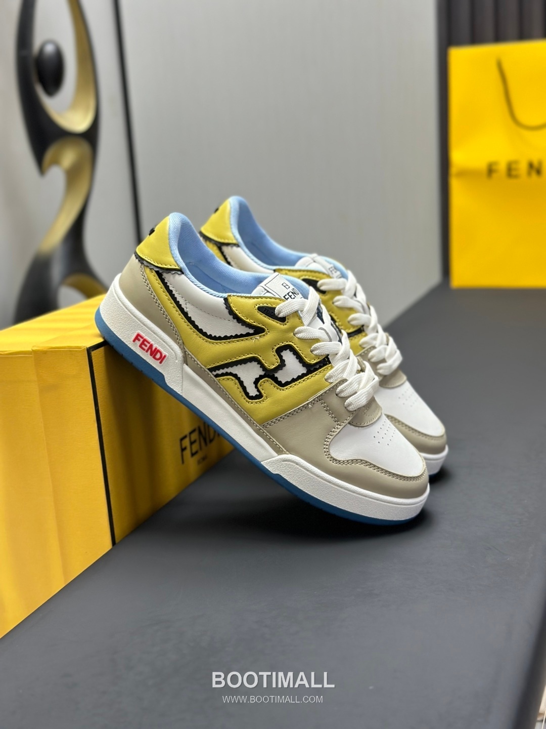 Fendi Match Suede Calfskin Leather Low Sneakers with FF Stitch Logo Embossed Sole Detail 펜디 매치 스웨이드 카프스킨 레더 로우 스니커즈 FF 스티치 로고 엠보싱 솔 디테일 3cm 4
