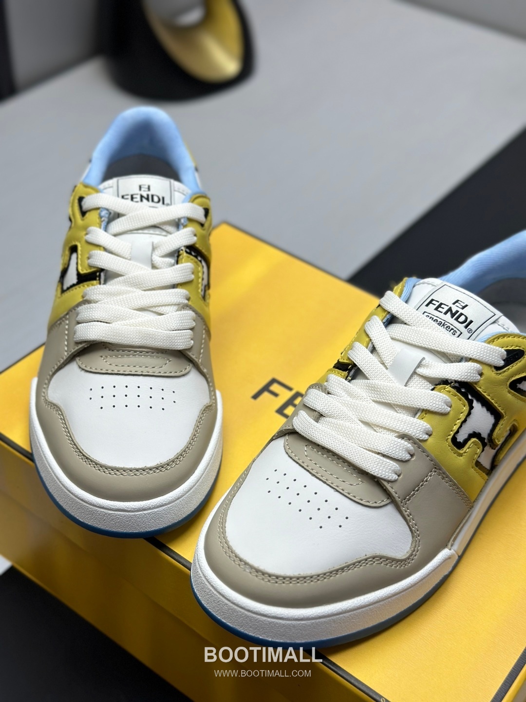 Fendi Match Suede Calfskin Leather Low Sneakers with FF Stitch Logo Embossed Sole Detail 펜디 매치 스웨이드 카프스킨 레더 로우 스니커즈 FF 스티치 로고 엠보싱 솔 디테일 3cm 6