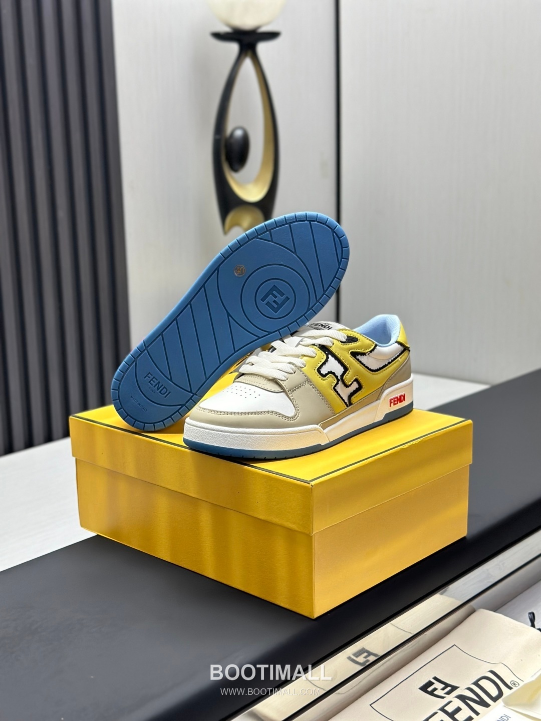 Fendi Match Suede Calfskin Leather Low Sneakers with FF Stitch Logo Embossed Sole Detail 펜디 매치 스웨이드 카프스킨 레더 로우 스니커즈 FF 스티치 로고 엠보싱 솔 디테일 3cm 7