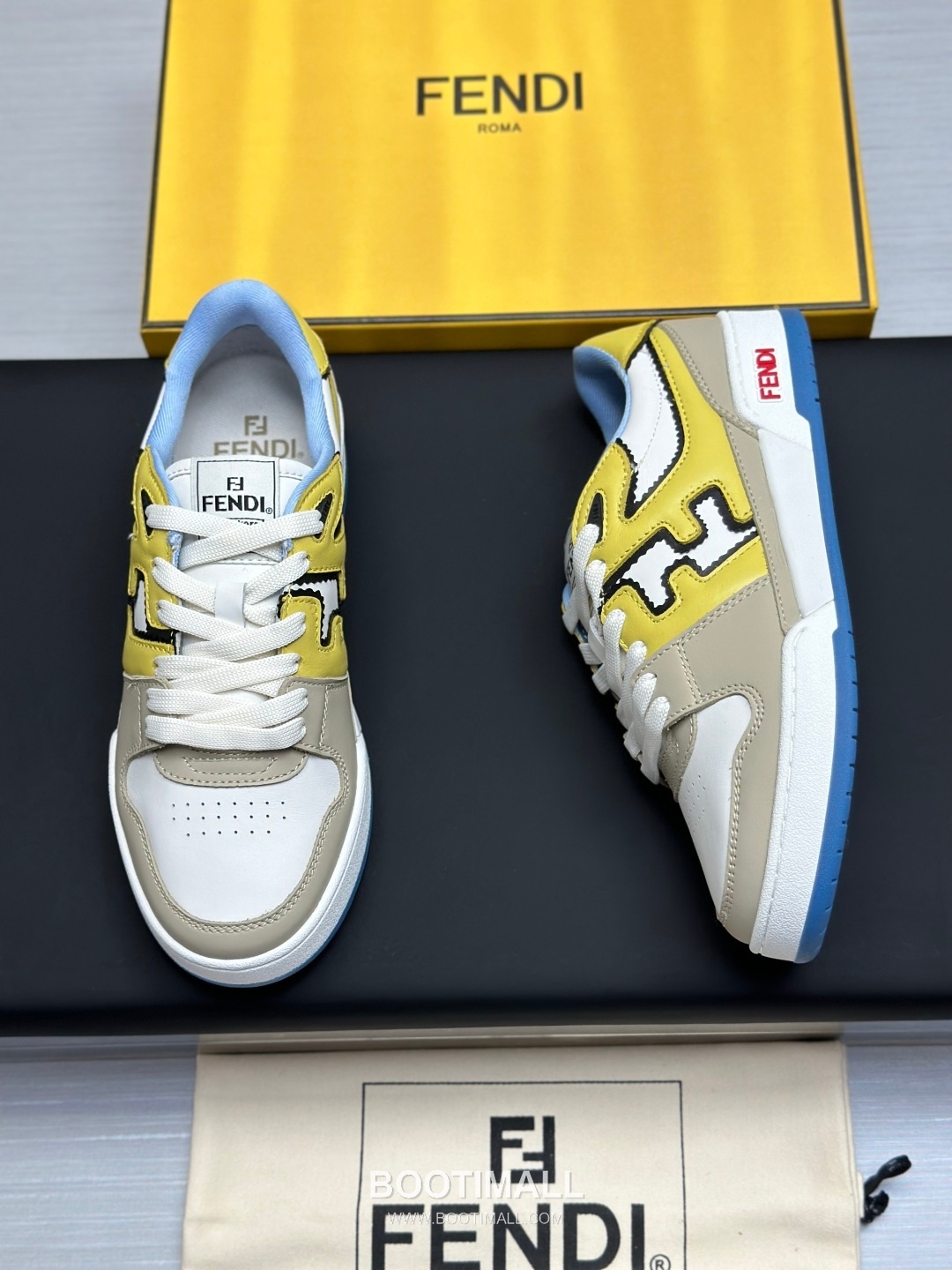 Fendi Match Suede Calfskin Leather Low Sneakers with FF Stitch Logo Embossed Sole Detail 펜디 매치 스웨이드 카프스킨 레더 로우 스니커즈 FF 스티치 로고 엠보싱 솔 디테일 3cm 8