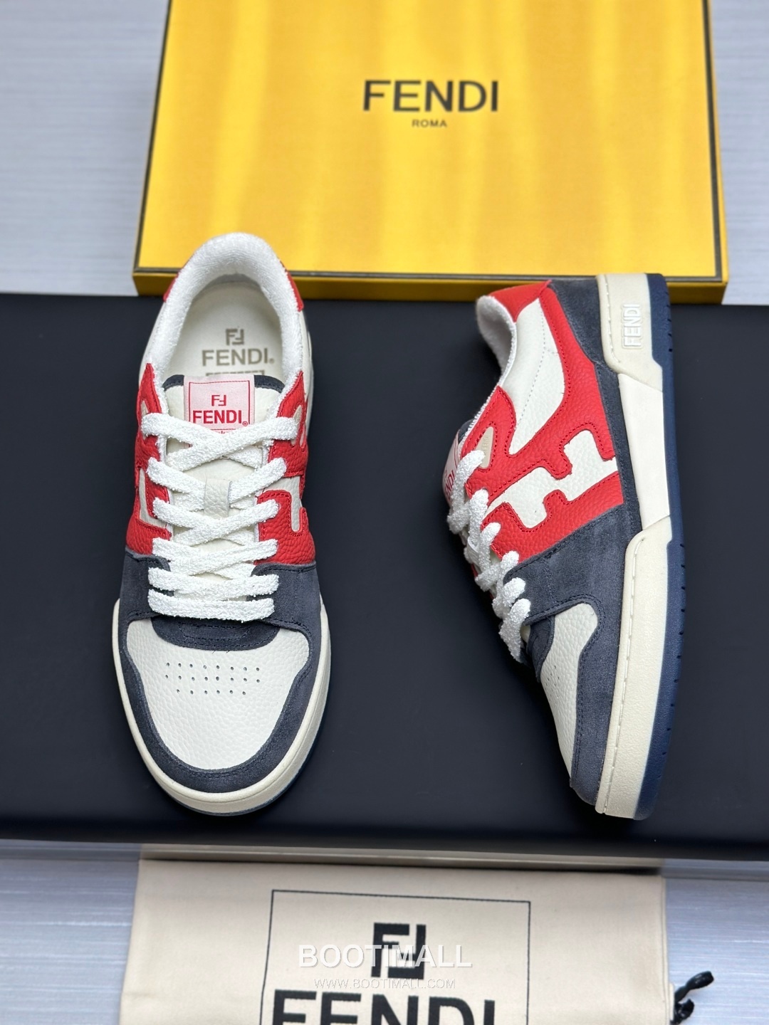 Fendi Match Suede Calfskin Leather Low Sneakers with FF Stitch Logo Embossed Sole Detail 펜디 매치 스웨이드 카프스킨 레더 로우 스니커즈 FF 스티치 로고 엠보싱 솔 디테일 3cm 8