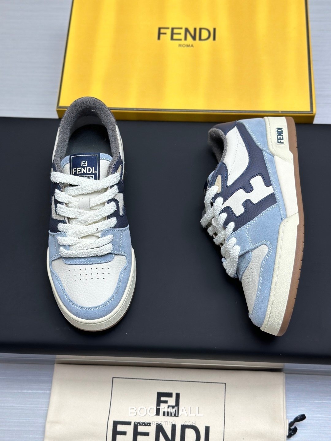 Fendi Match Suede Calfskin Leather Low Sneakers with FF Stitch Logo Embossed Sole Detail 펜디 매치 스웨이드 카프스킨 레더 로우 스니커즈 FF 스티치 로고 엠보싱 솔 디테일 3cm 8