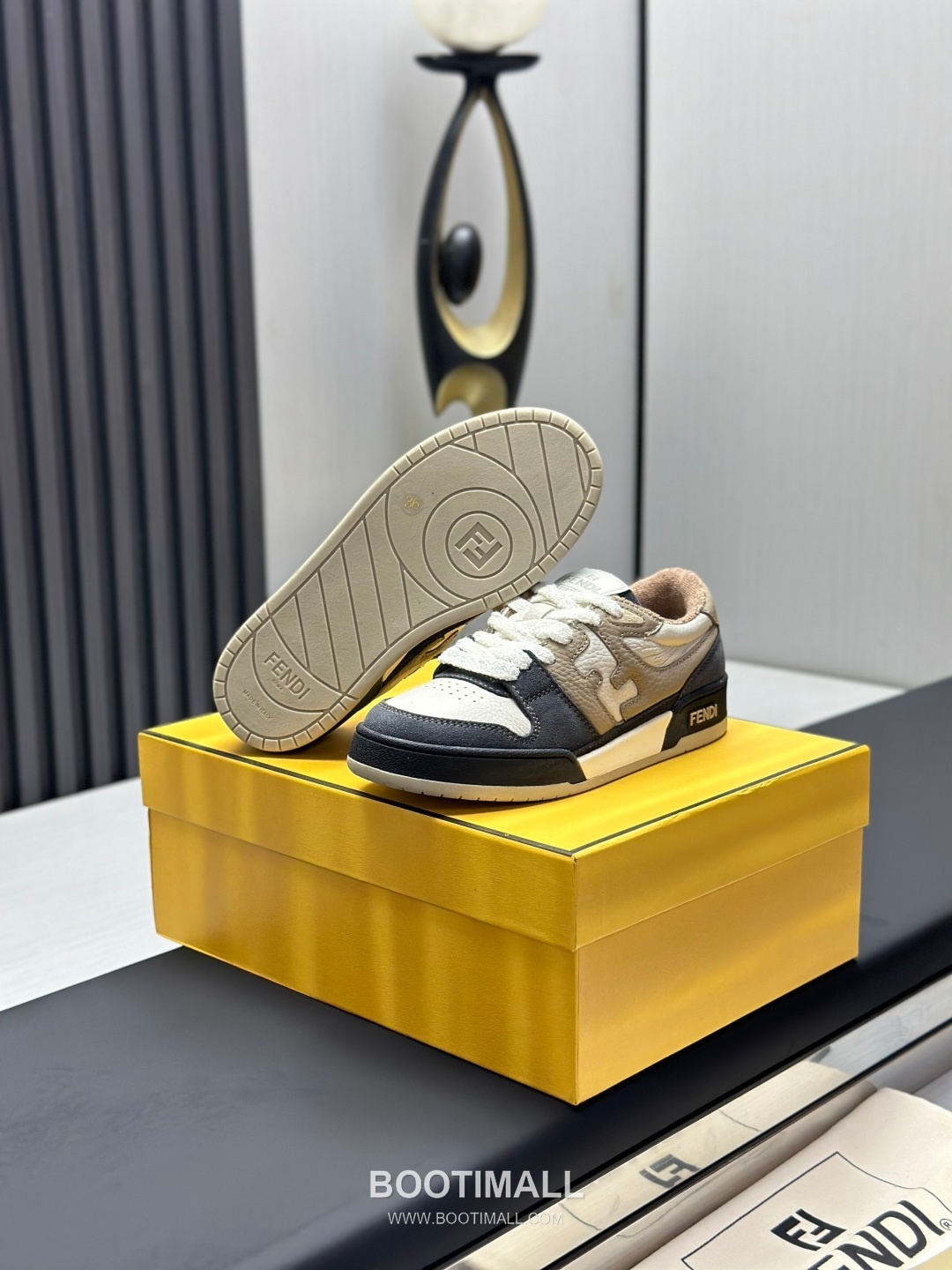 Fendi Match Suede Calfskin Leather Low Sneakers with FF Stitch Logo Embossed Sole Detail 펜디 매치 스웨이드 카프스킨 레더 로우 스니커즈 FF 스티치 로고 엠보싱 솔 디테일 3cm 7