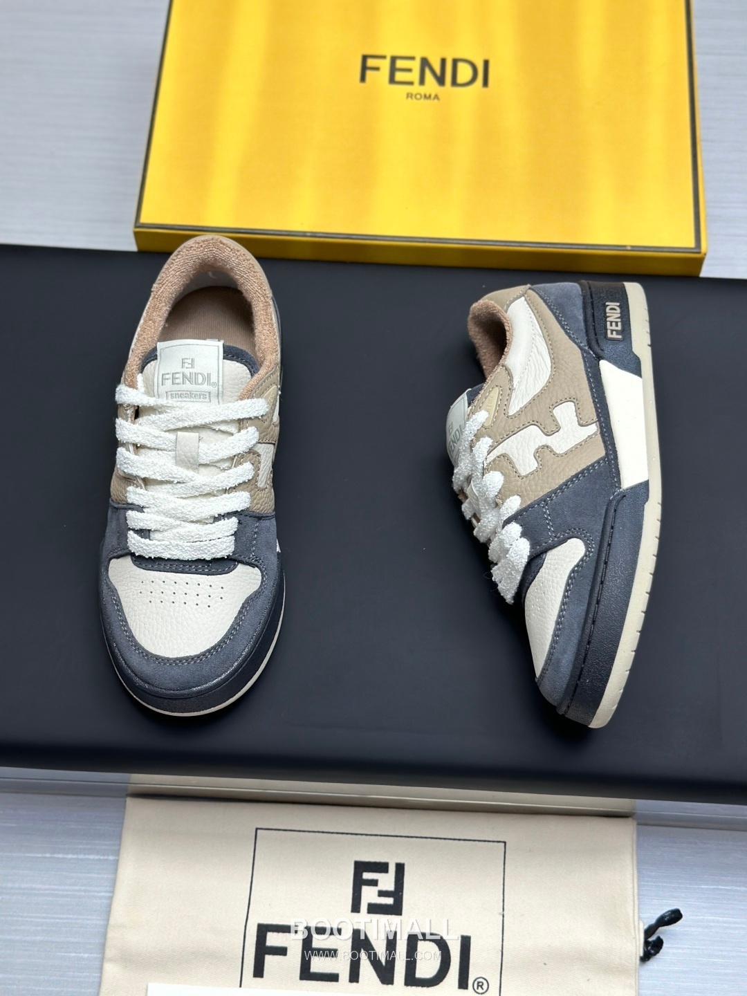 Fendi Match Suede Calfskin Leather Low Sneakers with FF Stitch Logo Embossed Sole Detail 펜디 매치 스웨이드 카프스킨 레더 로우 스니커즈 FF 스티치 로고 엠보싱 솔 디테일 3cm 8