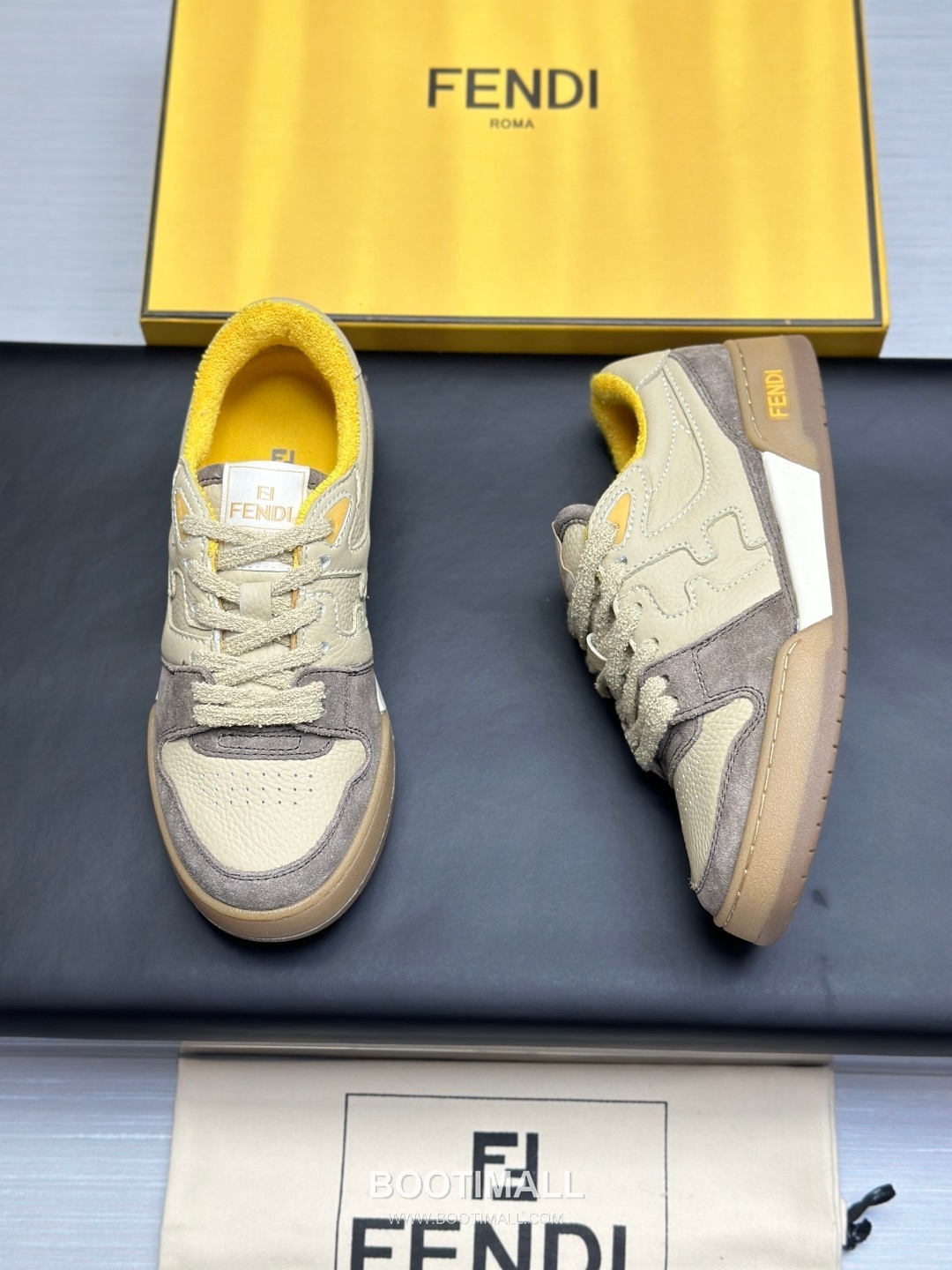 Fendi Match Suede Calfskin Leather Low Sneakers with FF Stitch Logo Embossed Sole Detail 펜디 매치 스웨이드 카프스킨 레더 로우 스니커즈 FF 스티치 로고 엠보싱 솔 디테일 3cm 8
