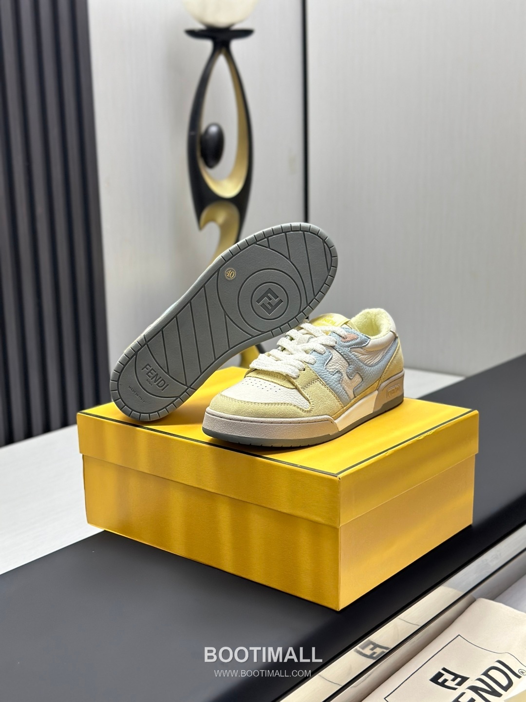 Fendi Match Suede Calfskin Leather Low Sneakers with FF Stitch Logo Embossed Sole Detail 펜디 매치 스웨이드 카프스킨 레더 로우 스니커즈 FF 스티치 로고 엠보싱 솔 디테일 3cm 5