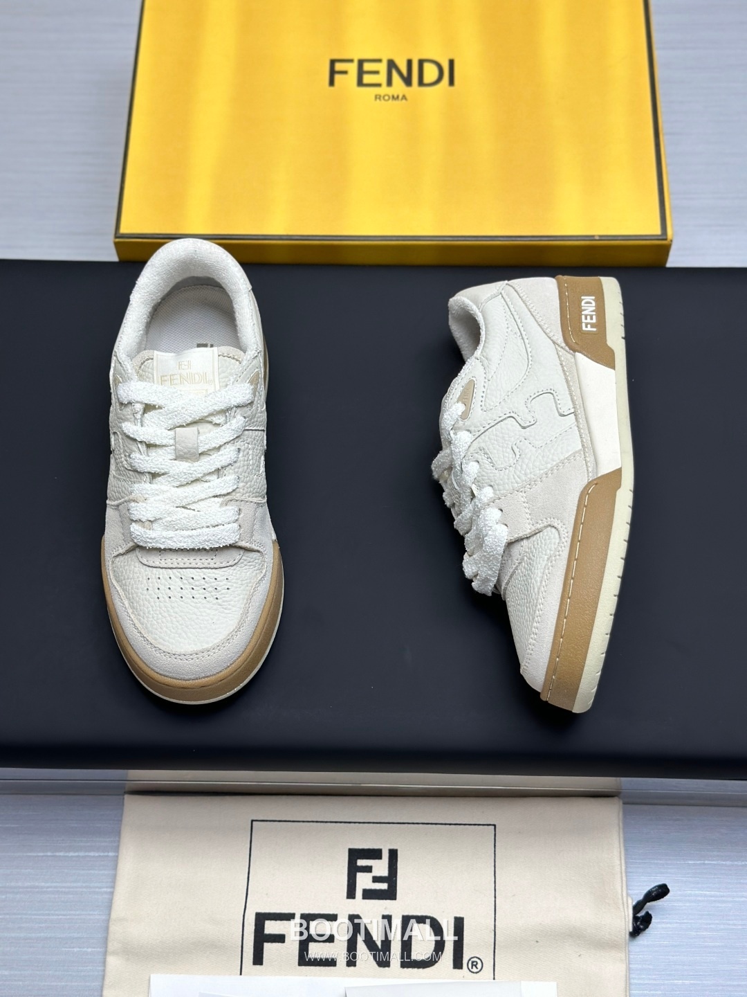 Fendi Match Suede Calfskin Leather Low Sneakers with FF Stitch Logo Embossed Sole Detail 펜디 매치 스웨이드 카프스킨 레더 로우 스니커즈 FF 스티치 로고 엠보싱 솔 디테일 3cm 8