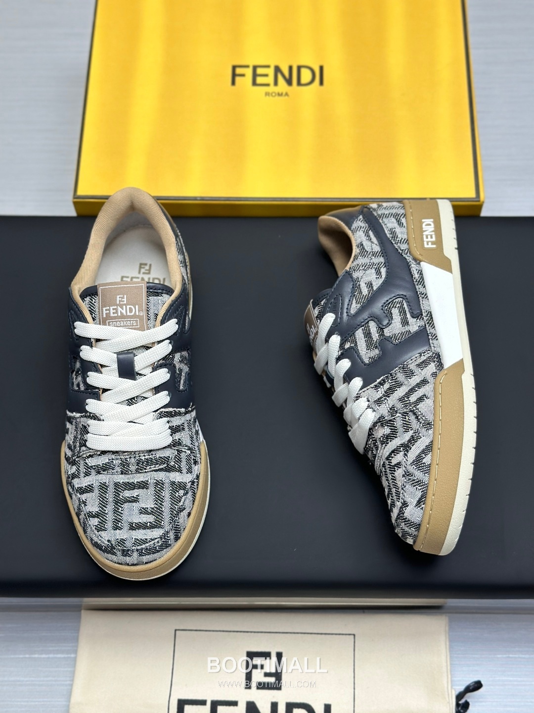 Fendi Match Suede Calfskin Leather Low Sneakers with FF Stitch Logo Embossed Sole Detail 펜디 매치 스웨이드 카프스킨 레더 로우 스니커즈 FF 스티치 로고 엠보싱 솔 디테일 3cm 8
