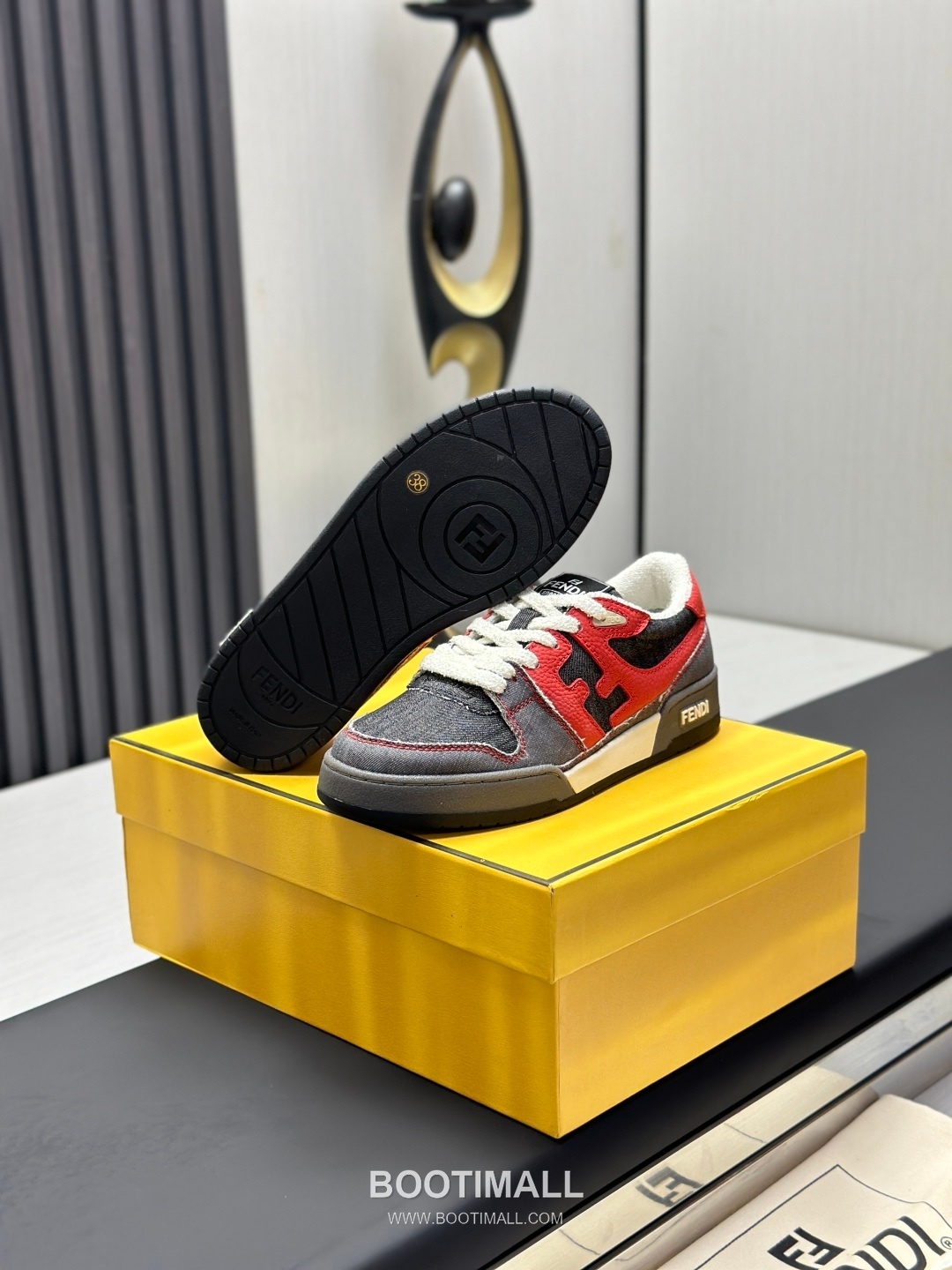 Fendi Match Suede Calfskin Leather Low Sneakers with FF Stitch Logo Rubber Sole Detail 펜디 매치 스웨이드 카프스킨 레더 로우 스니커즈 FF 스티치 로고 러버솔 디테일 3cm 6