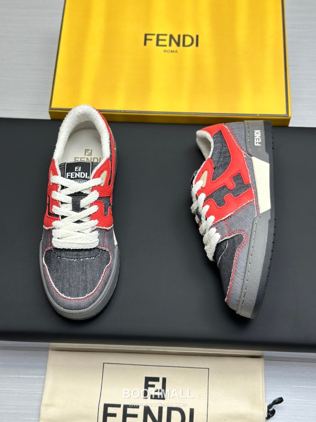 Fendi Match Suede Calfskin Leather Low Sneakers with FF Stitch Logo Rubber Sole Detail 펜디 매치 스웨이드 카프스킨 레더 로우 스니커즈 FF 스티치 로고 러버솔 디테일 3cm 8