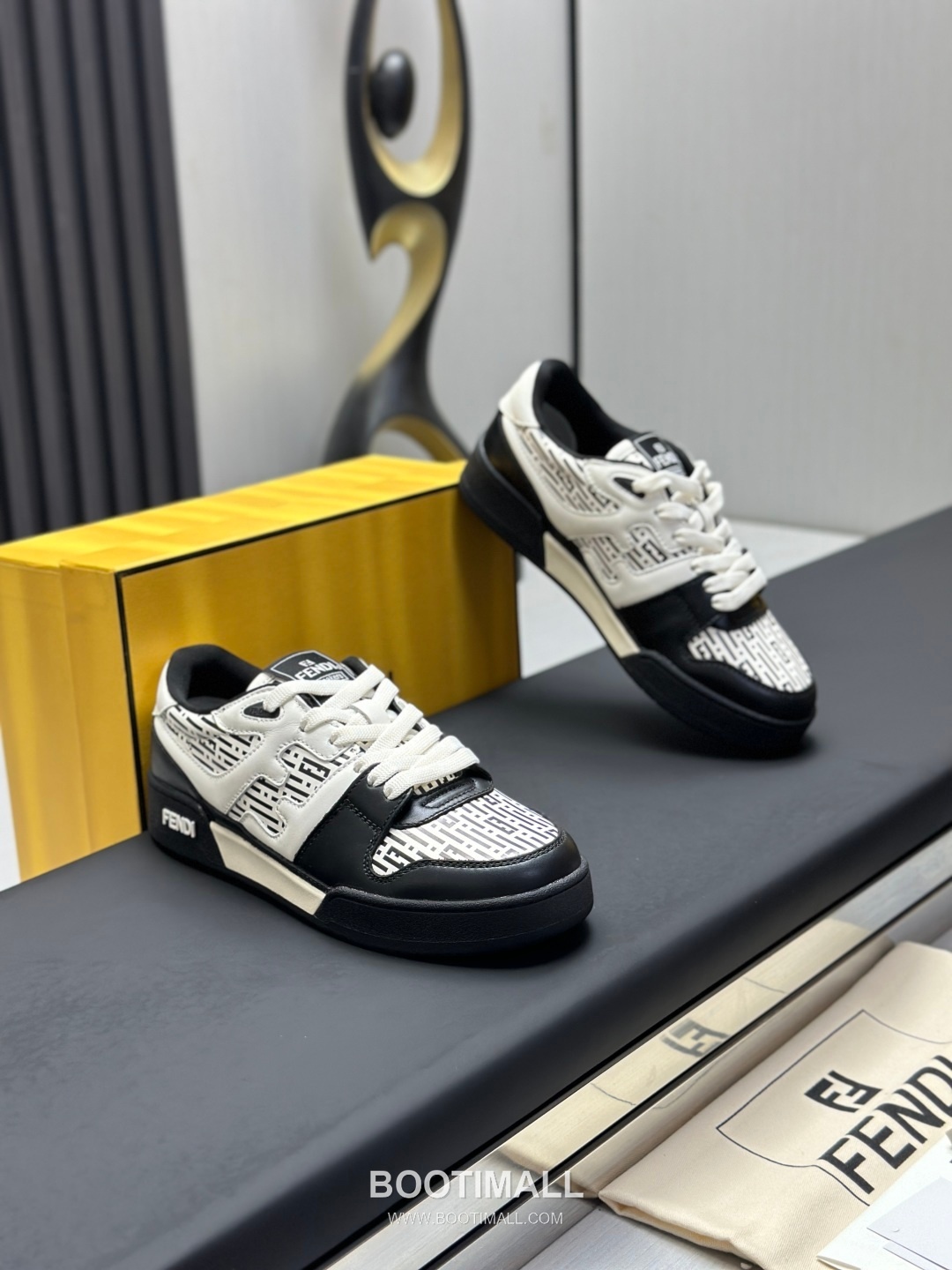 Fendi Match Suede Calfskin Leather Low Sneakers with FF Stitch Logo Rubber Sole Detail 펜디 매치 스웨이드 카프스킨 레더 로우 스니커즈 FF 스티치 로고 러버솔 디테일 3cm 3