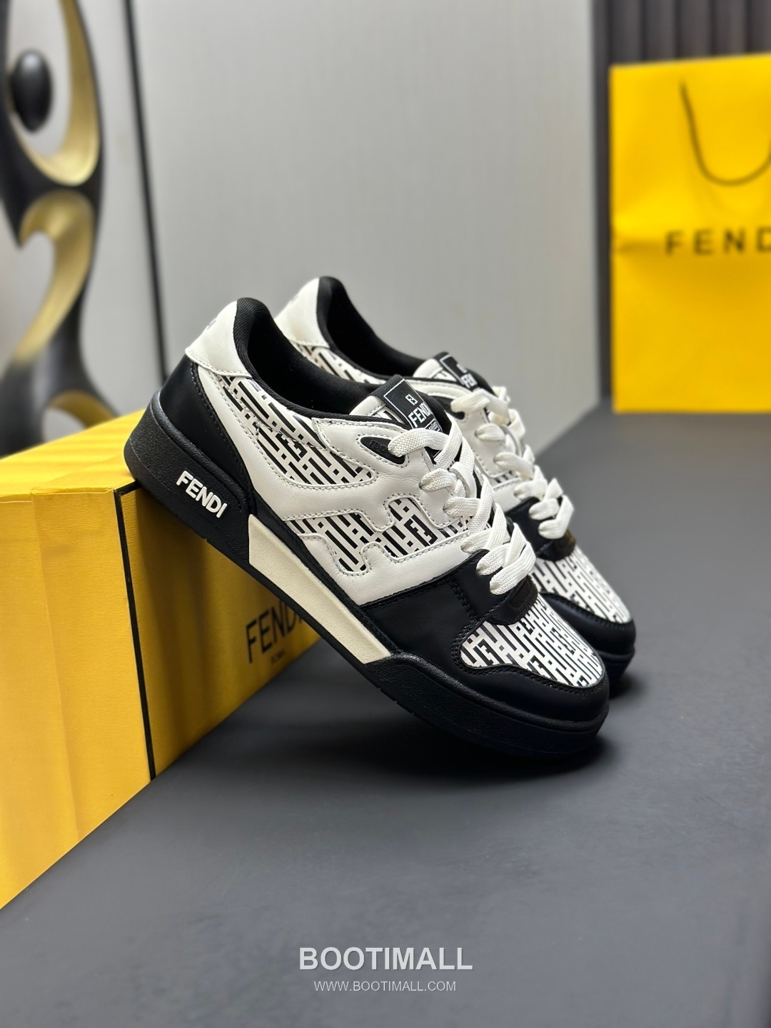 Fendi Match Suede Calfskin Leather Low Sneakers with FF Stitch Logo Rubber Sole Detail 펜디 매치 스웨이드 카프스킨 레더 로우 스니커즈 FF 스티치 로고 러버솔 디테일 3cm 4