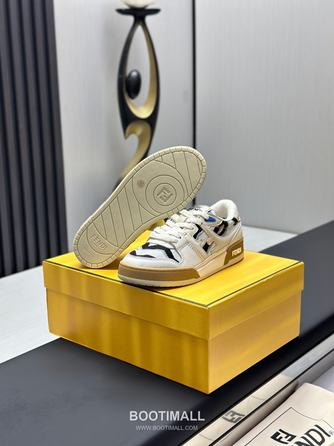 Fendi Match Suede Calfskin Leather Low Sneakers with FF Stitch Logo Rubber Sole Detail 펜디 매치 스웨이드 카프스킨 레더 로우 스니커즈 FF 스티치 로고 러버솔 디테일 3cm 6