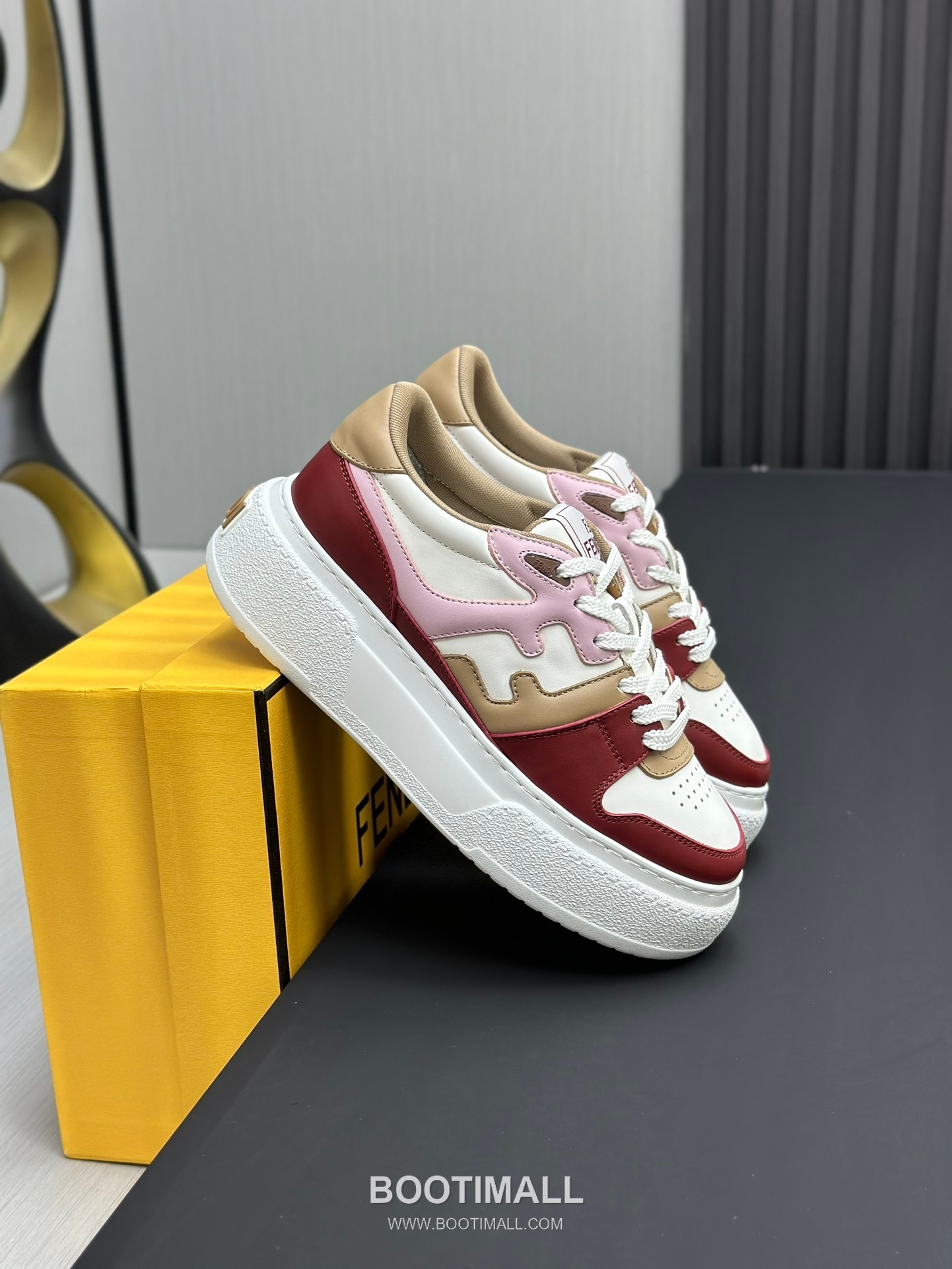 Fendi Match Suede Calfskin Platform Low Sneakers with FF Raised Logo Detail 펜디 매치 스웨이드 카프스킨 플랫폼 로우 스니커즈 FF 돌출 로고 디테일 5cm 4
