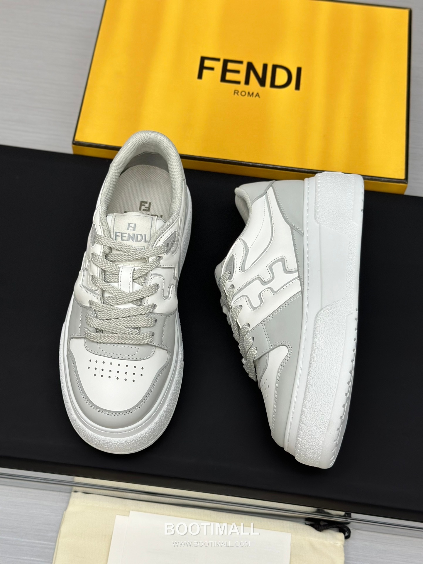 Fendi Match Suede Calfskin Platform Low Sneakers with FF Raised Logo Detail 펜디 매치 스웨이드 카프스킨 플랫폼 로우 스니커즈 FF 돌출 로고 디테일 5cm 7