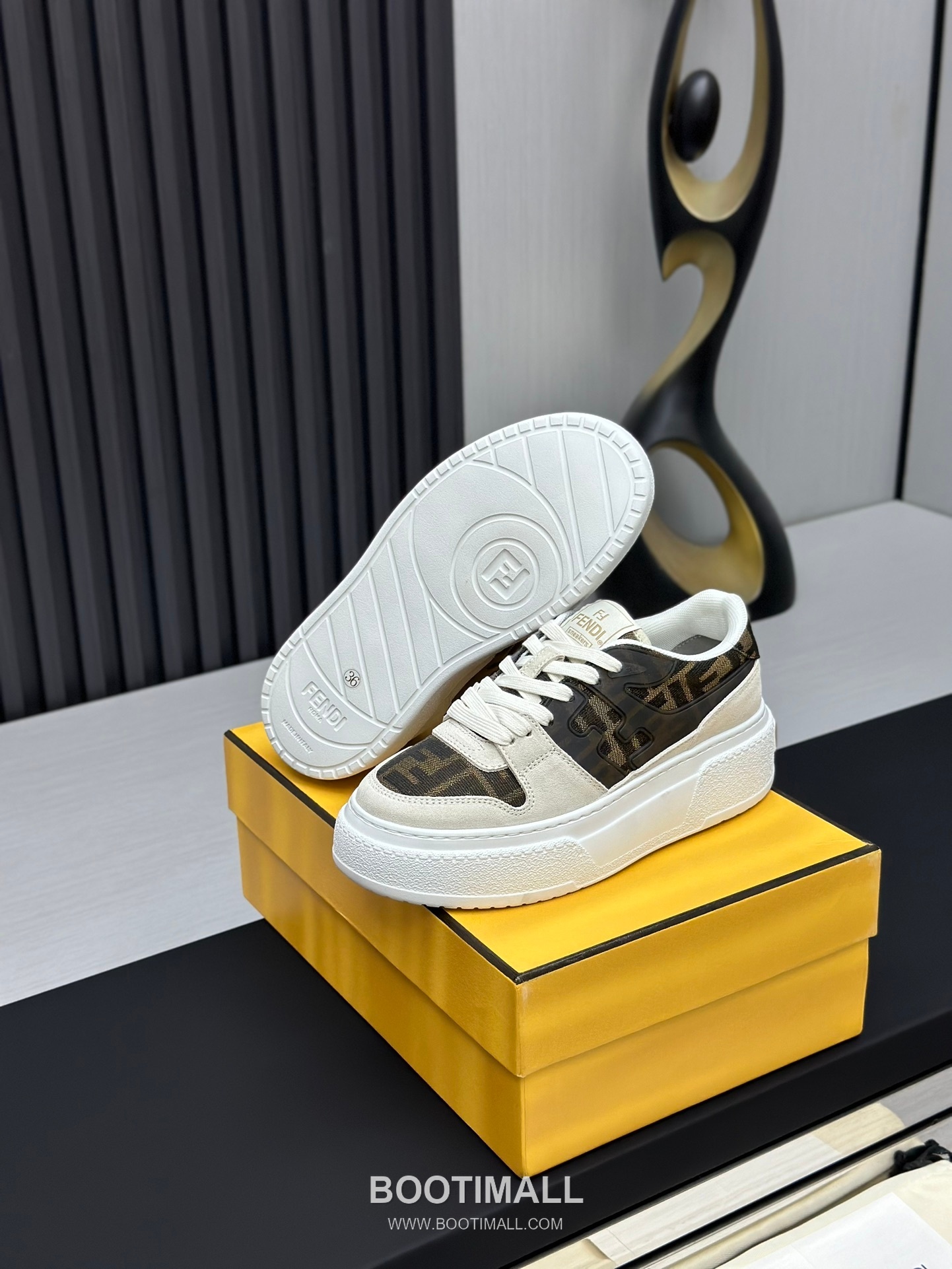 Fendi Match Suede Calfskin Platform Low Sneakers with FF Raised Logo Detail 펜디 매치 스웨이드 카프스킨 플랫폼 로우 스니커즈 FF 돌출 로고 디테일 5cm 6