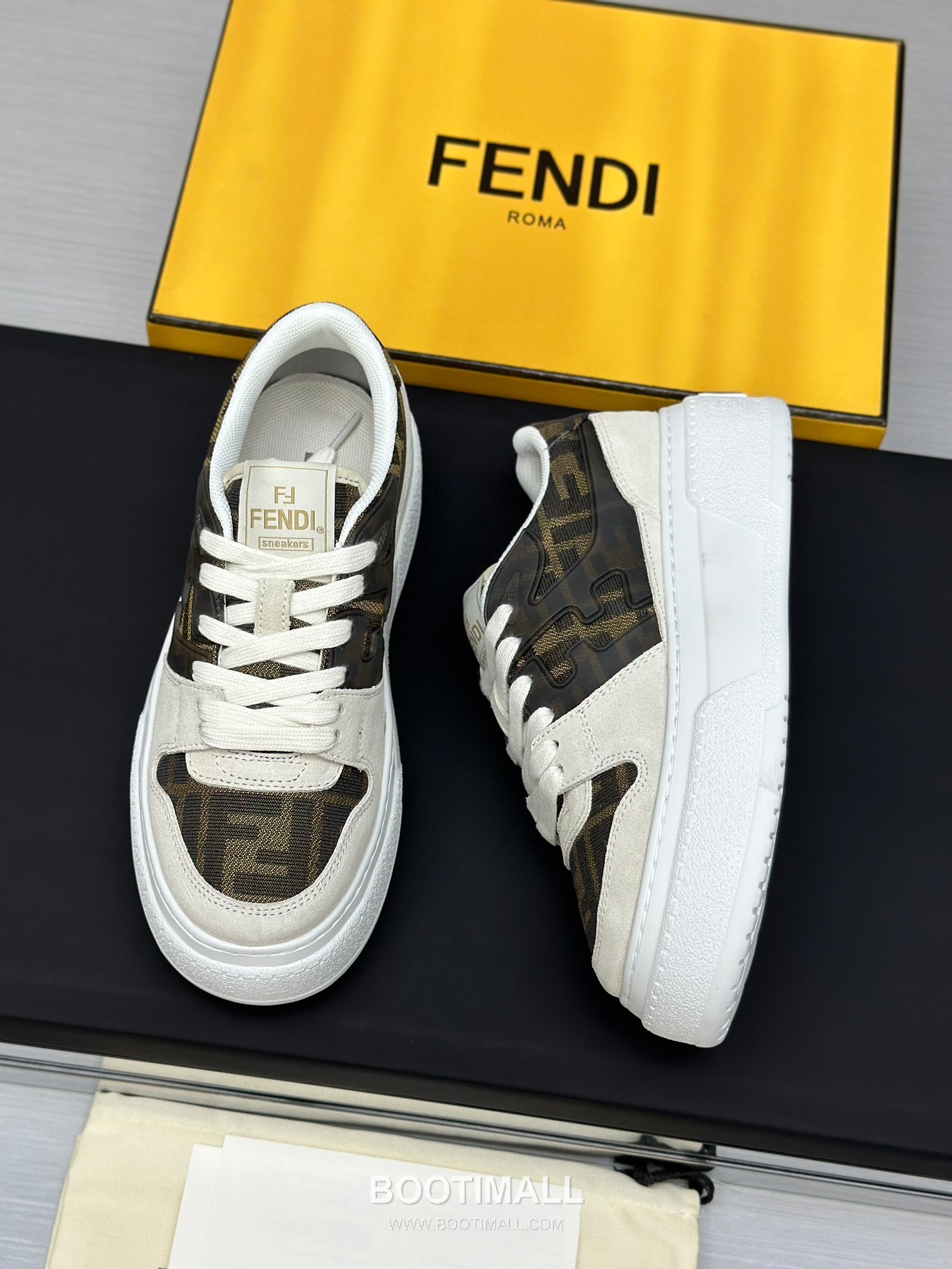 Fendi Match Suede Calfskin Platform Low Sneakers with FF Raised Logo Detail 펜디 매치 스웨이드 카프스킨 플랫폼 로우 스니커즈 FF 돌출 로고 디테일 5cm 8