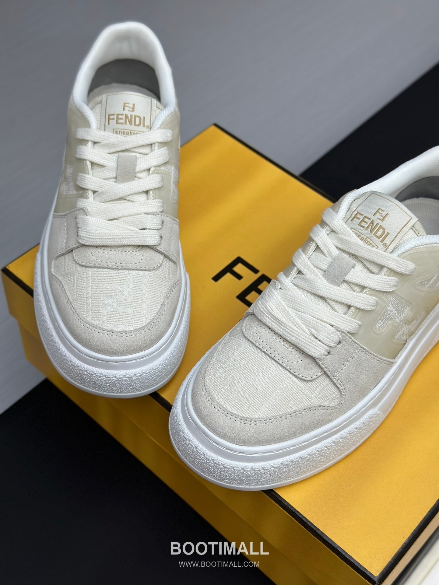 Fendi Match Suede Calfskin Platform Low Sneakers with FF Raised Logo Detail 펜디 매치 스웨이드 카프스킨 플랫폼 로우 스니커즈 FF 돌출 로고 디테일 5cm 5