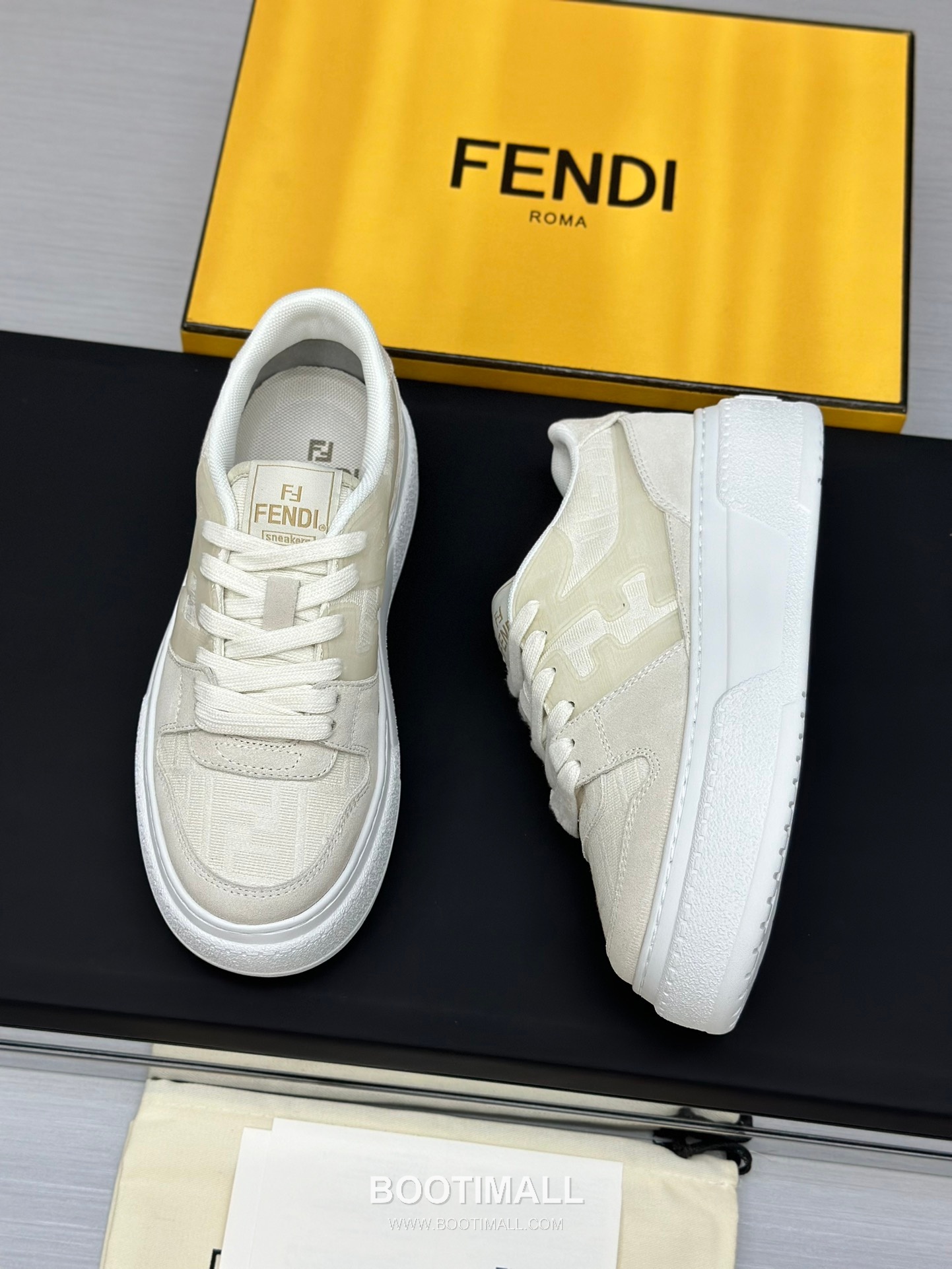 Fendi Match Suede Calfskin Platform Low Sneakers with FF Raised Logo Detail 펜디 매치 스웨이드 카프스킨 플랫폼 로우 스니커즈 FF 돌출 로고 디테일 5cm 7