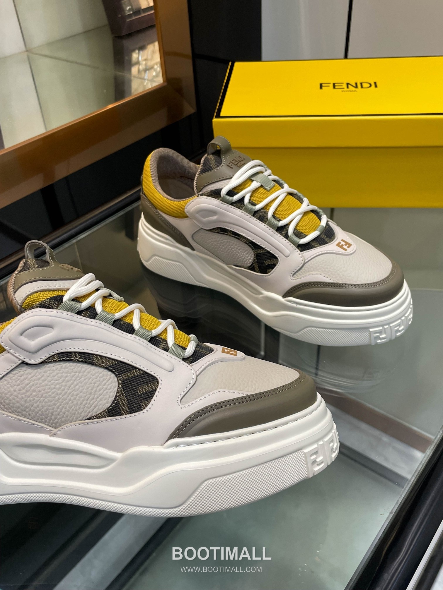 Fendi Force Full Grain Leather Platform Low Sneakers with FF Jacquard Logo Detail 펜디 포스 풀그레인 레더 플랫폼 로우 스니커즈 FF 자카드 로고 디테일 5cm 4