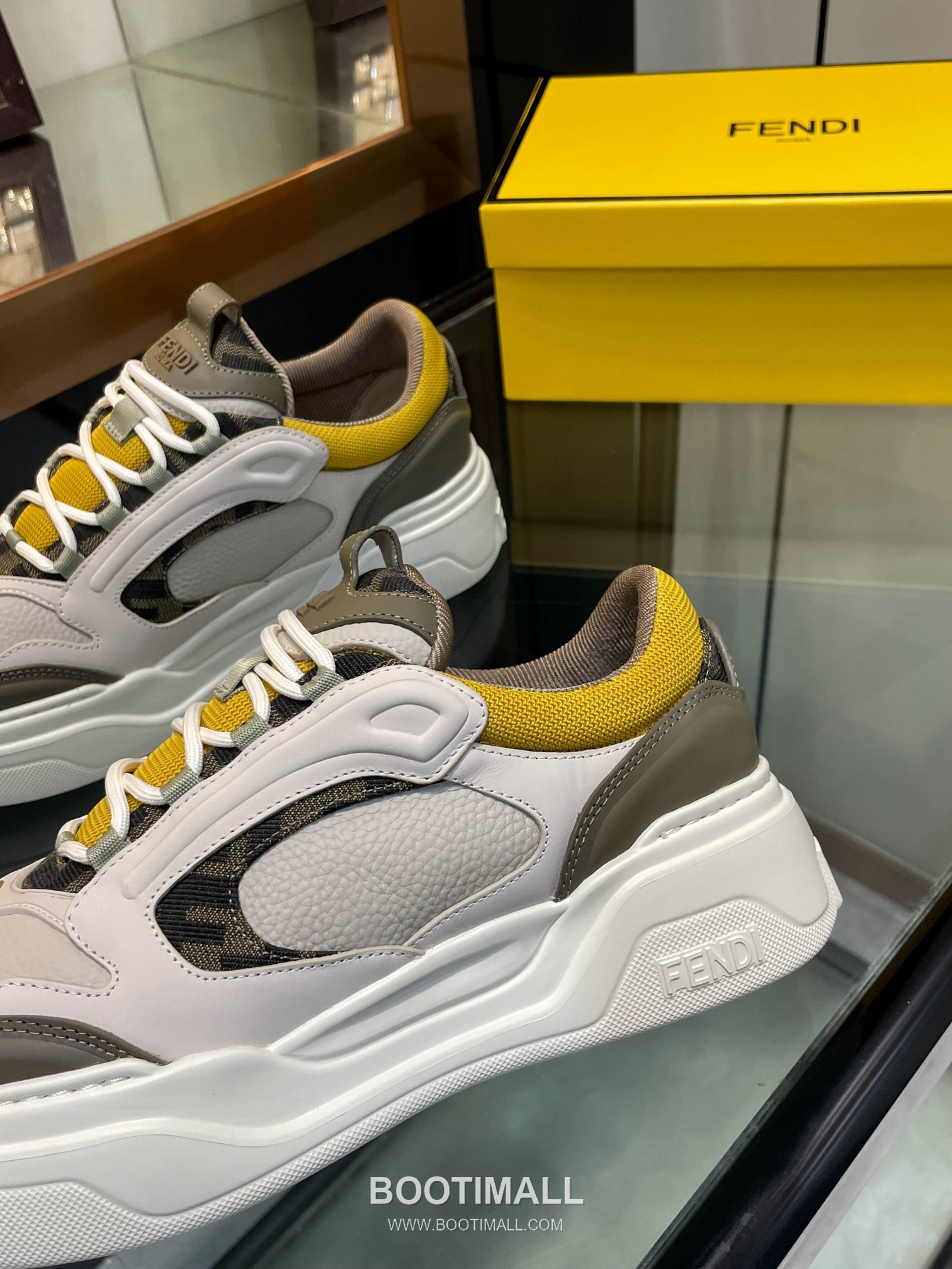 Fendi Force Full Grain Leather Platform Low Sneakers with FF Jacquard Logo Detail 펜디 포스 풀그레인 레더 플랫폼 로우 스니커즈 FF 자카드 로고 디테일 5cm 7