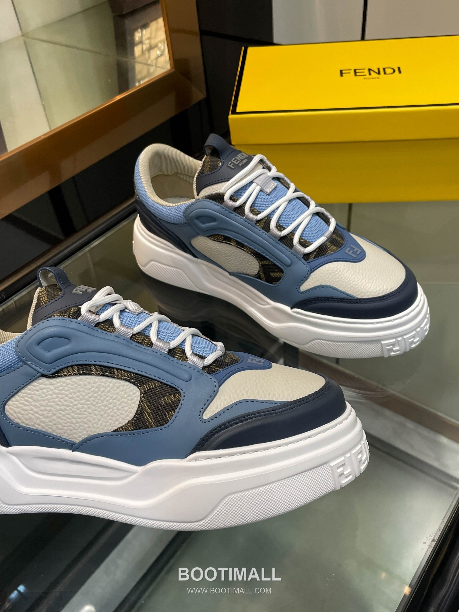 Fendi Force Full Grain Leather Platform Low Sneakers with FF Jacquard Logo Detail 펜디 포스 풀그레인 레더 플랫폼 로우 스니커즈 FF 자카드 로고 디테일 5cm 3