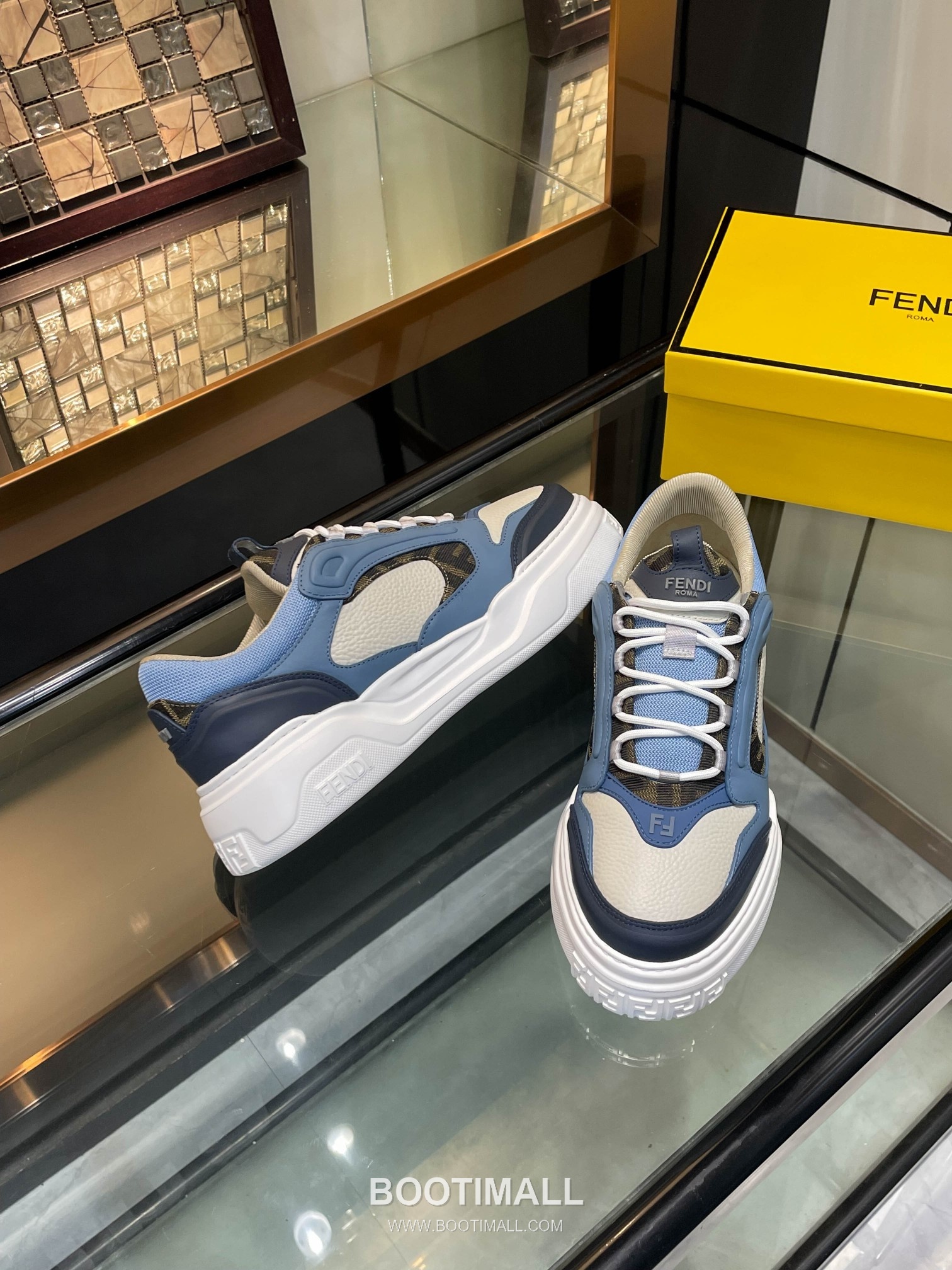 Fendi Force Full Grain Leather Platform Low Sneakers with FF Jacquard Logo Detail 펜디 포스 풀그레인 레더 플랫폼 로우 스니커즈 FF 자카드 로고 디테일 5cm 4