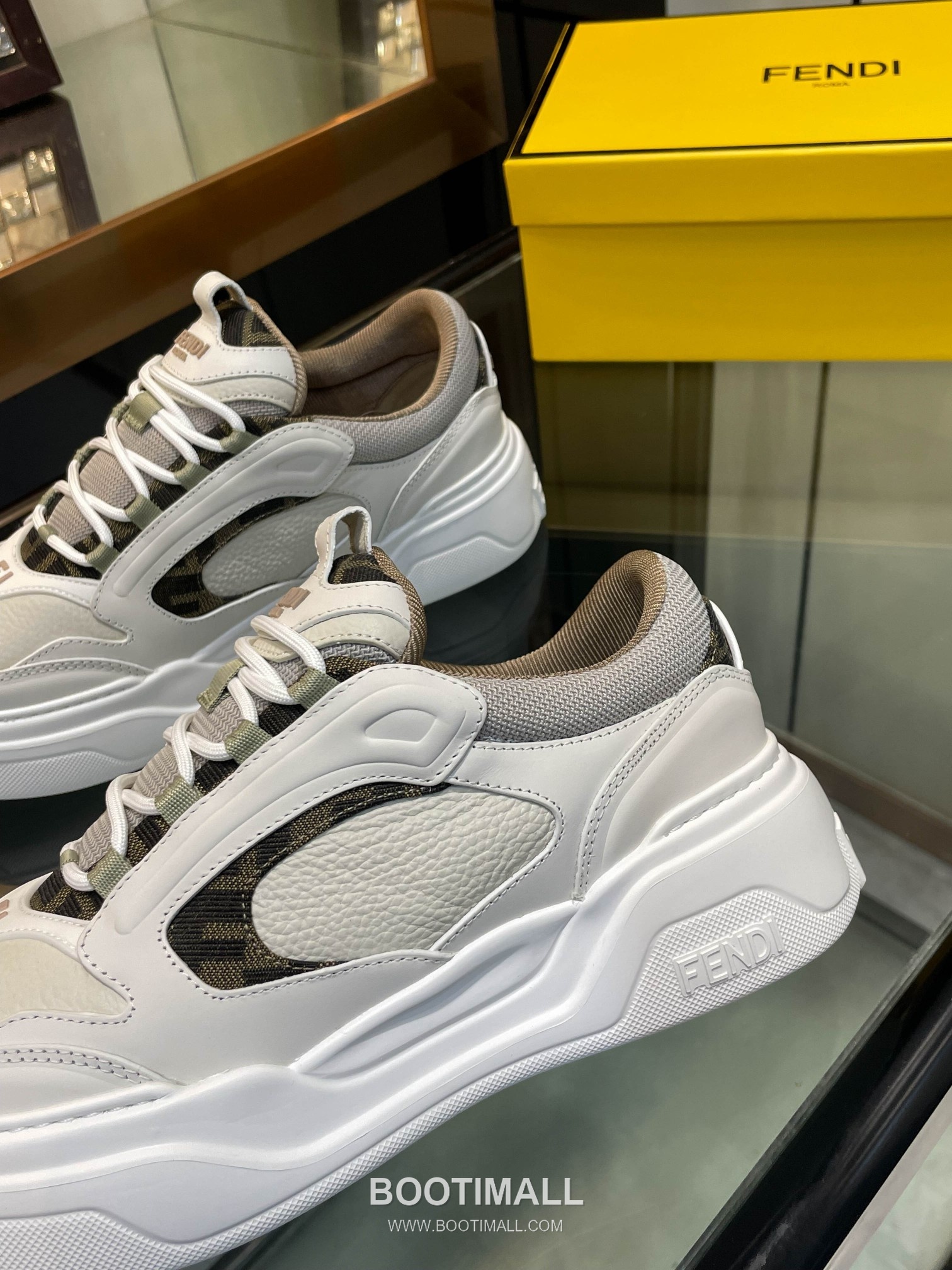 Fendi Force Full Grain Leather Platform Low Sneakers with FF Jacquard Logo Detail 펜디 포스 풀그레인 레더 플랫폼 로우 스니커즈 FF 자카드 로고 디테일 5cm 4