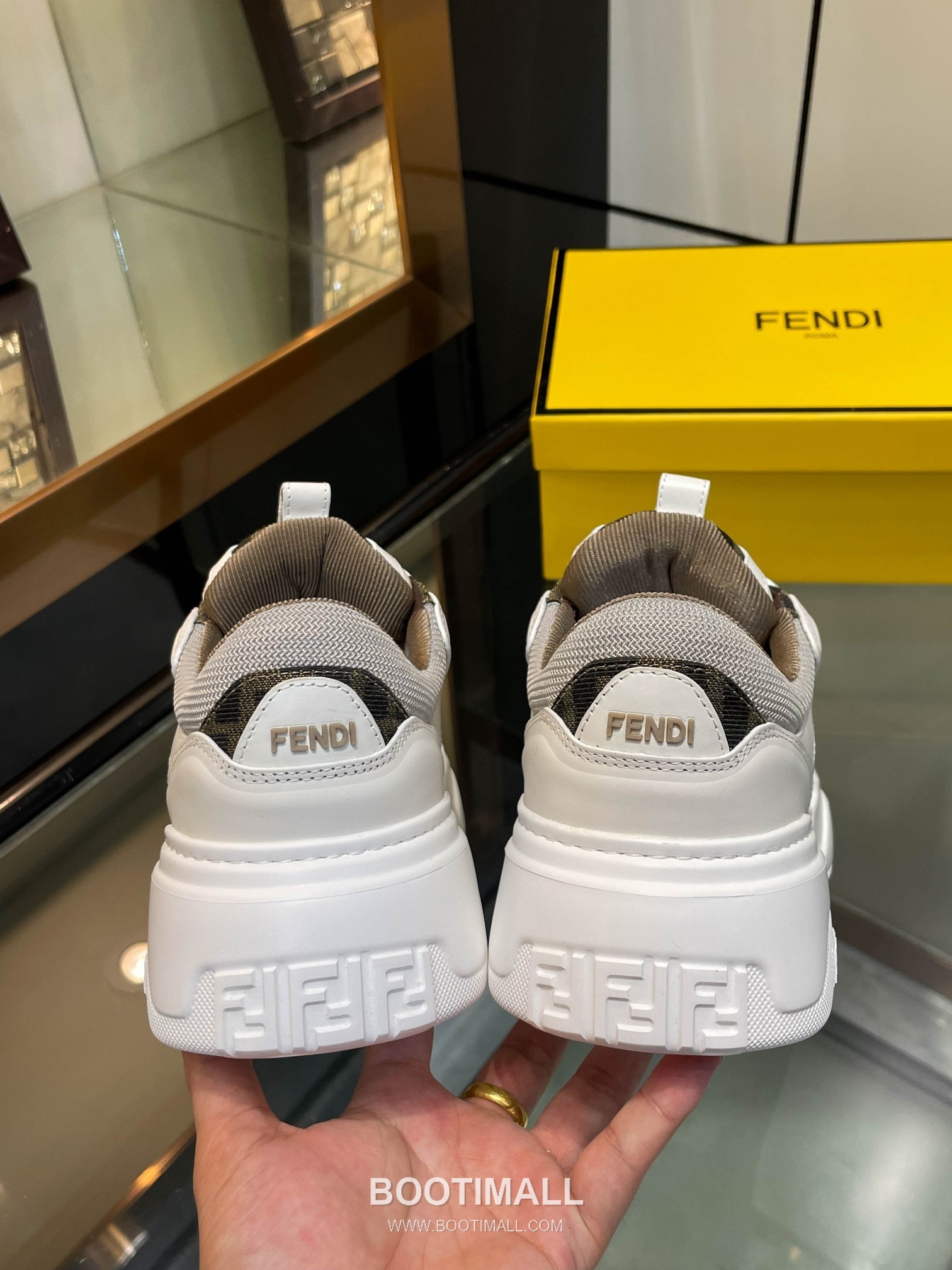 Fendi Force Full Grain Leather Platform Low Sneakers with FF Jacquard Logo Detail 펜디 포스 풀그레인 레더 플랫폼 로우 스니커즈 FF 자카드 로고 디테일 5cm 8