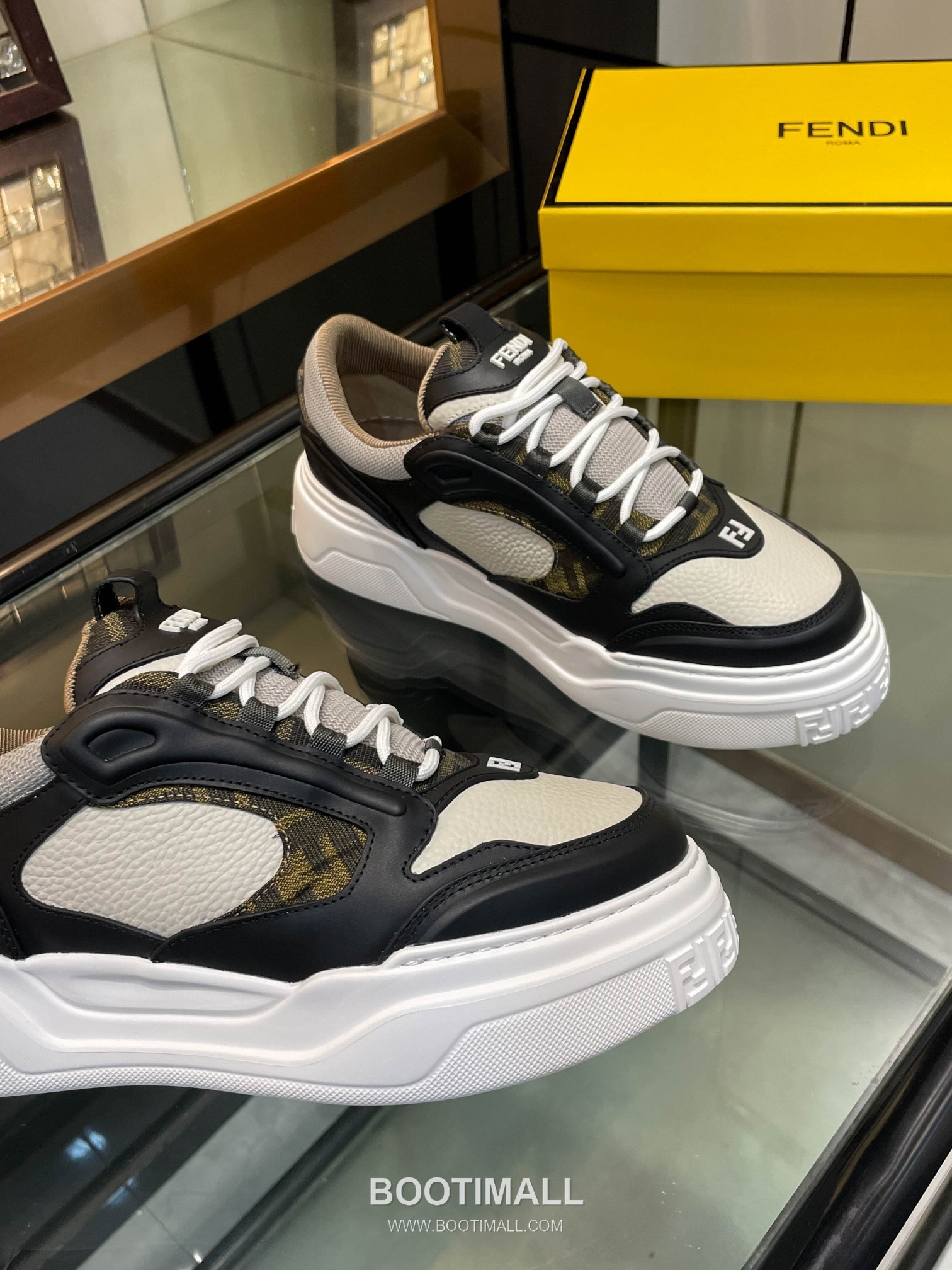 Fendi Force Full Grain Leather Platform Low Sneakers with FF Jacquard Logo Detail 펜디 포스 풀그레인 레더 플랫폼 로우 스니커즈 FF 자카드 로고 디테일 5cm 3