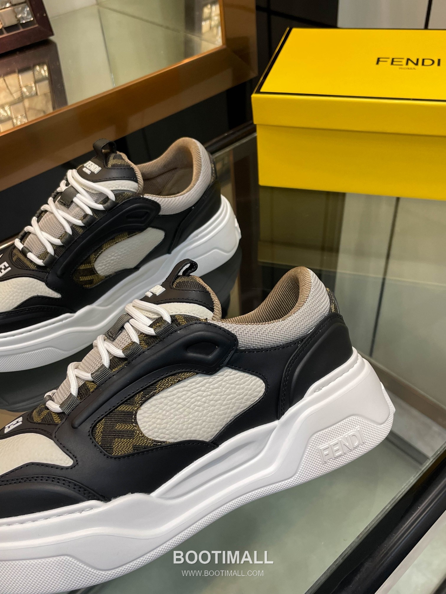 Fendi Force Full Grain Leather Platform Low Sneakers with FF Jacquard Logo Detail 펜디 포스 풀그레인 레더 플랫폼 로우 스니커즈 FF 자카드 로고 디테일 5cm 8