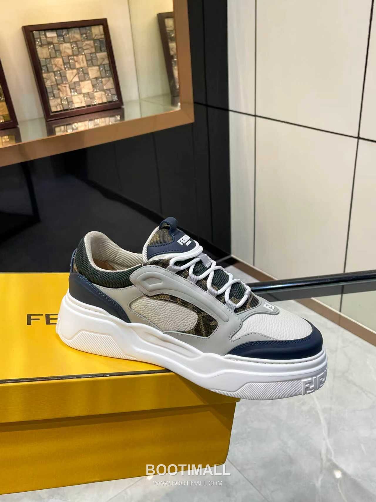 Fendi Force Full Grain Leather Platform Low Sneakers with FF Jacquard Logo Detail 펜디 포스 풀그레인 레더 플랫폼 로우 스니커즈 FF 자카드 로고 디테일 5cm 2